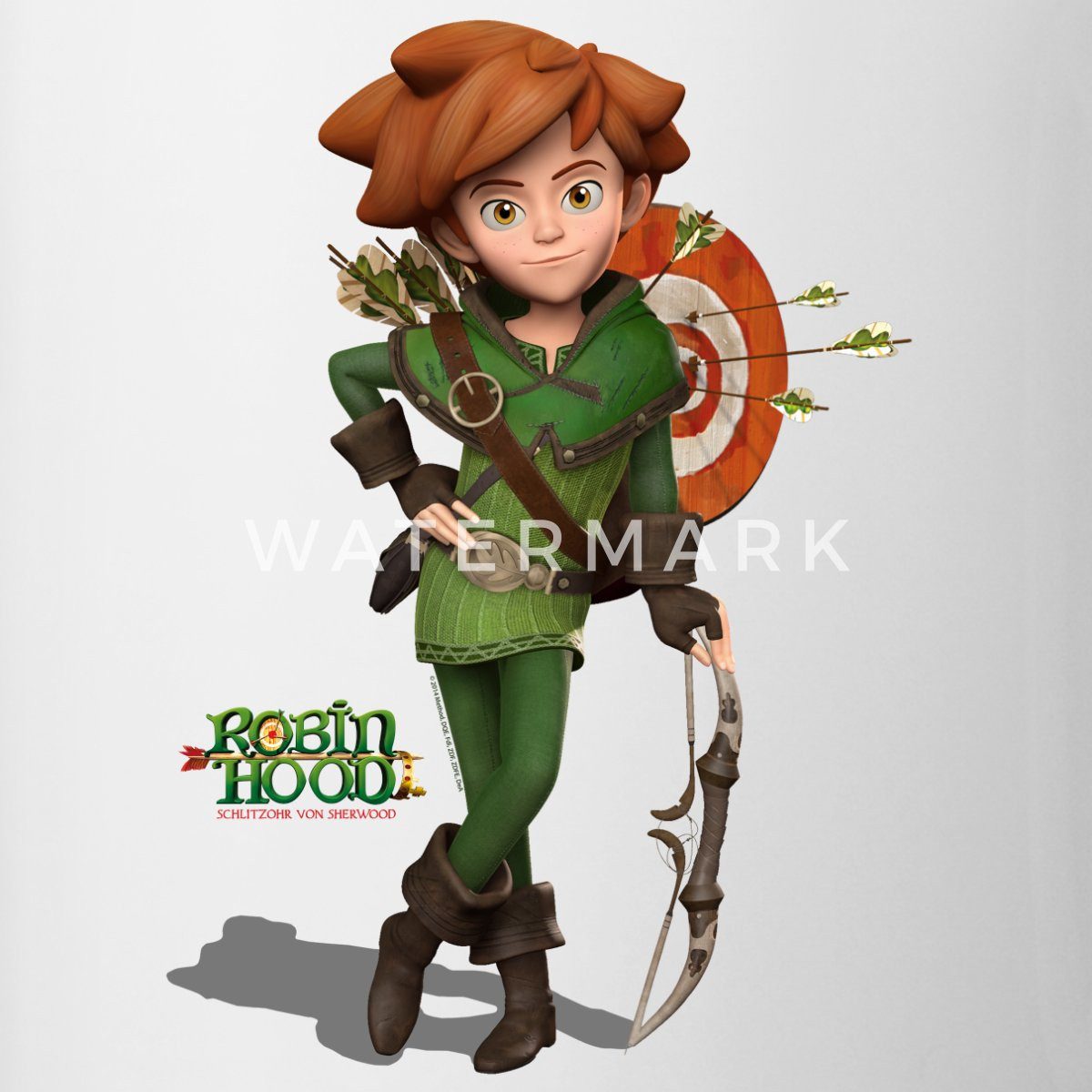 Spreadshirt Tasse Robin Hood Mit Pfeil Und Bogen Tasse Zweifarbig, Keramik