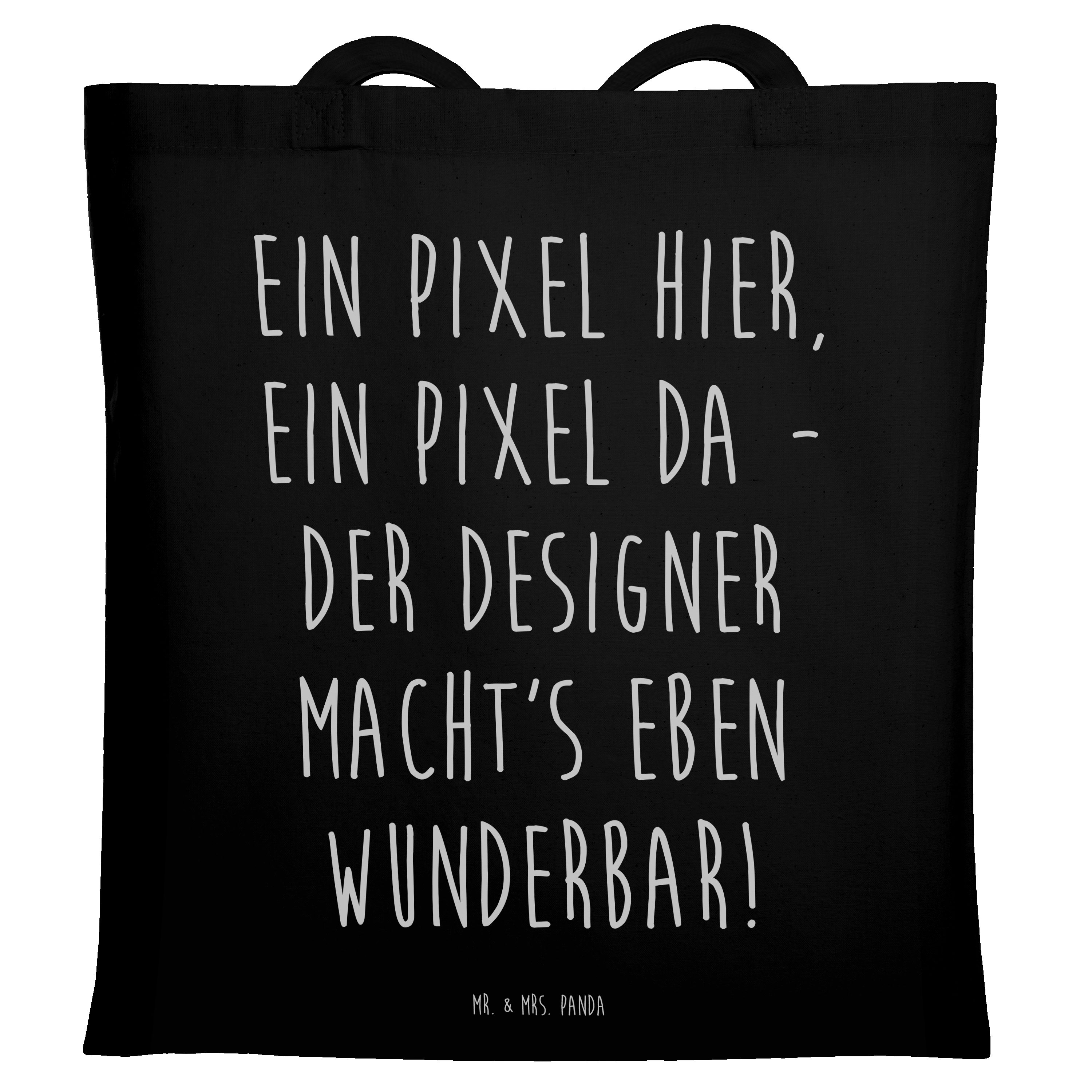 Mr. & Mrs. Panda Tragetasche Ein Pixel hier, ein Pixel da - der Designer macht's eben wunderbar! - (1-tlg), Lange Tragegriffe