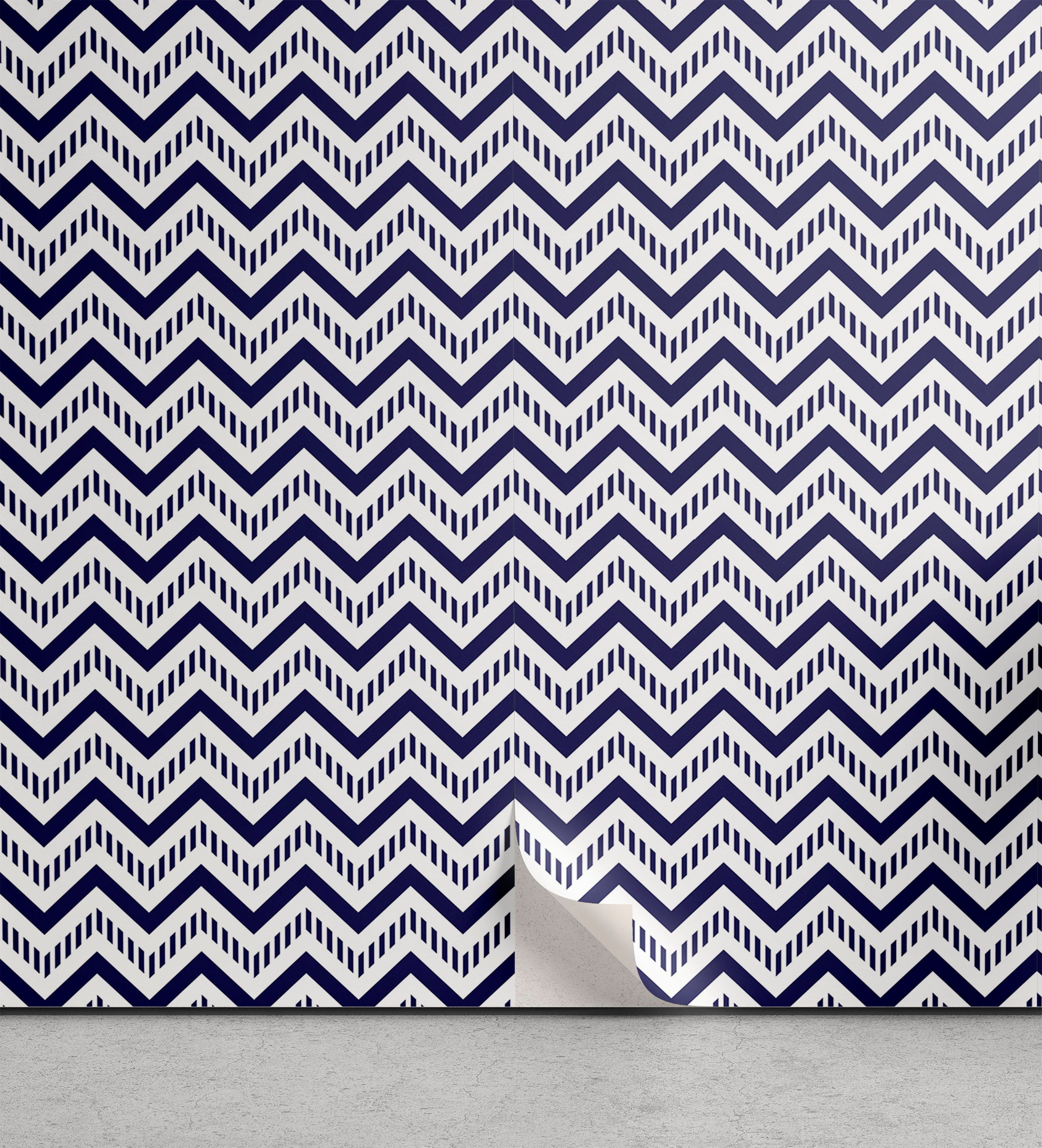 Abakuhaus Vinyltapete selbstklebendes Wohnzimmer Küchenakzent, Modern Zickzack-gestreiftes Muster