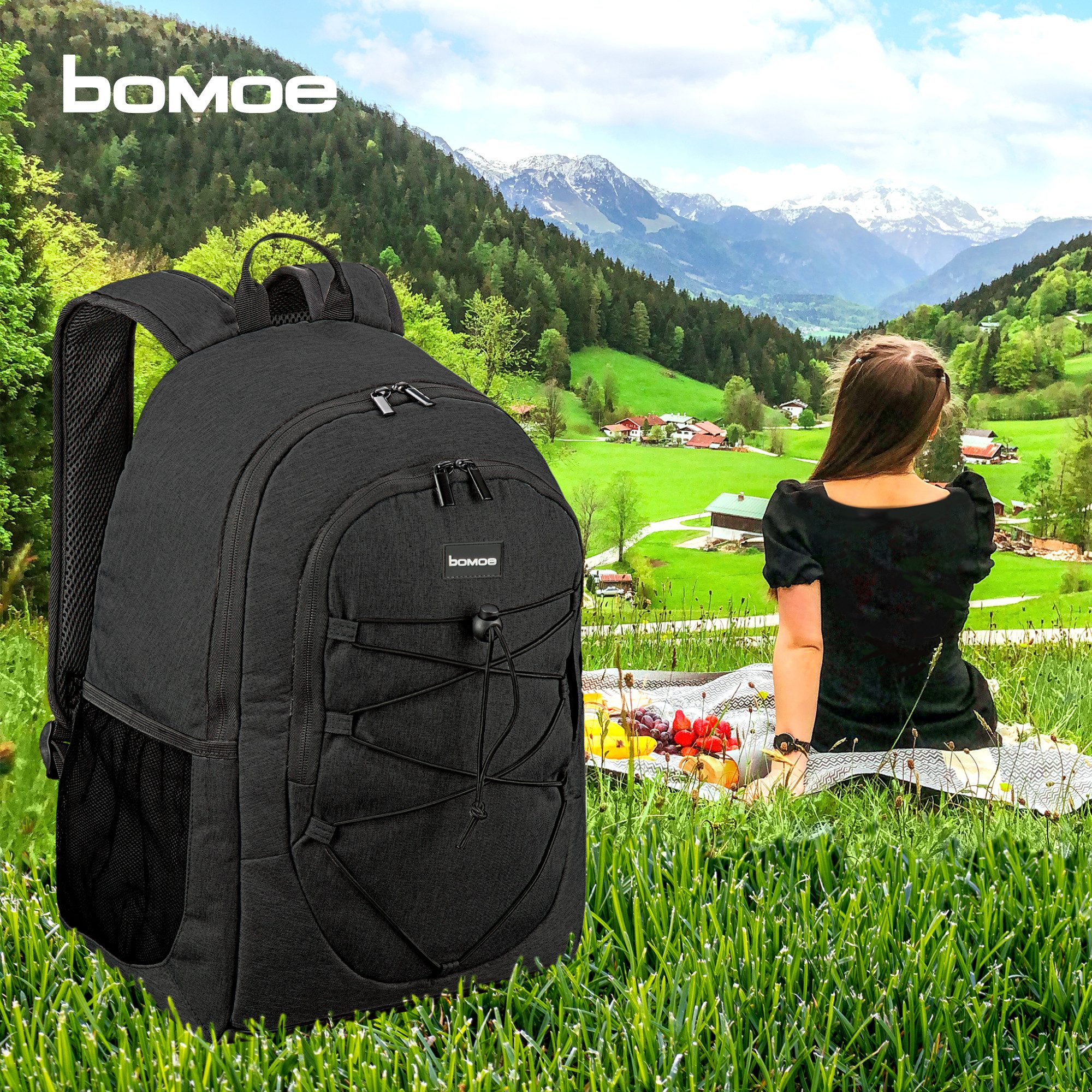 bomoe Kühltasche Kühlrucksack 25L IceBreezer, Anthrazit, Outdoor Rucksack mit 16h Kühlfunktion – Bild 5 von 5