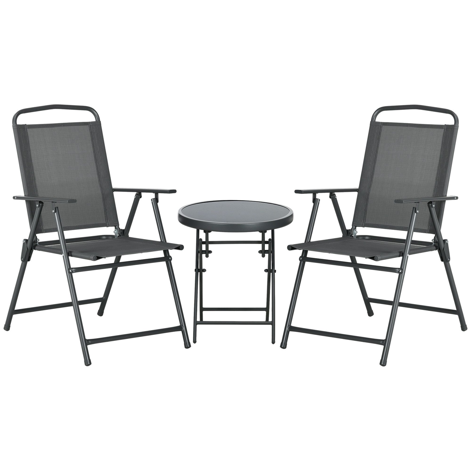 Outsunny Balkonset 3-teilig, aus Metall, mit günstig online kaufen