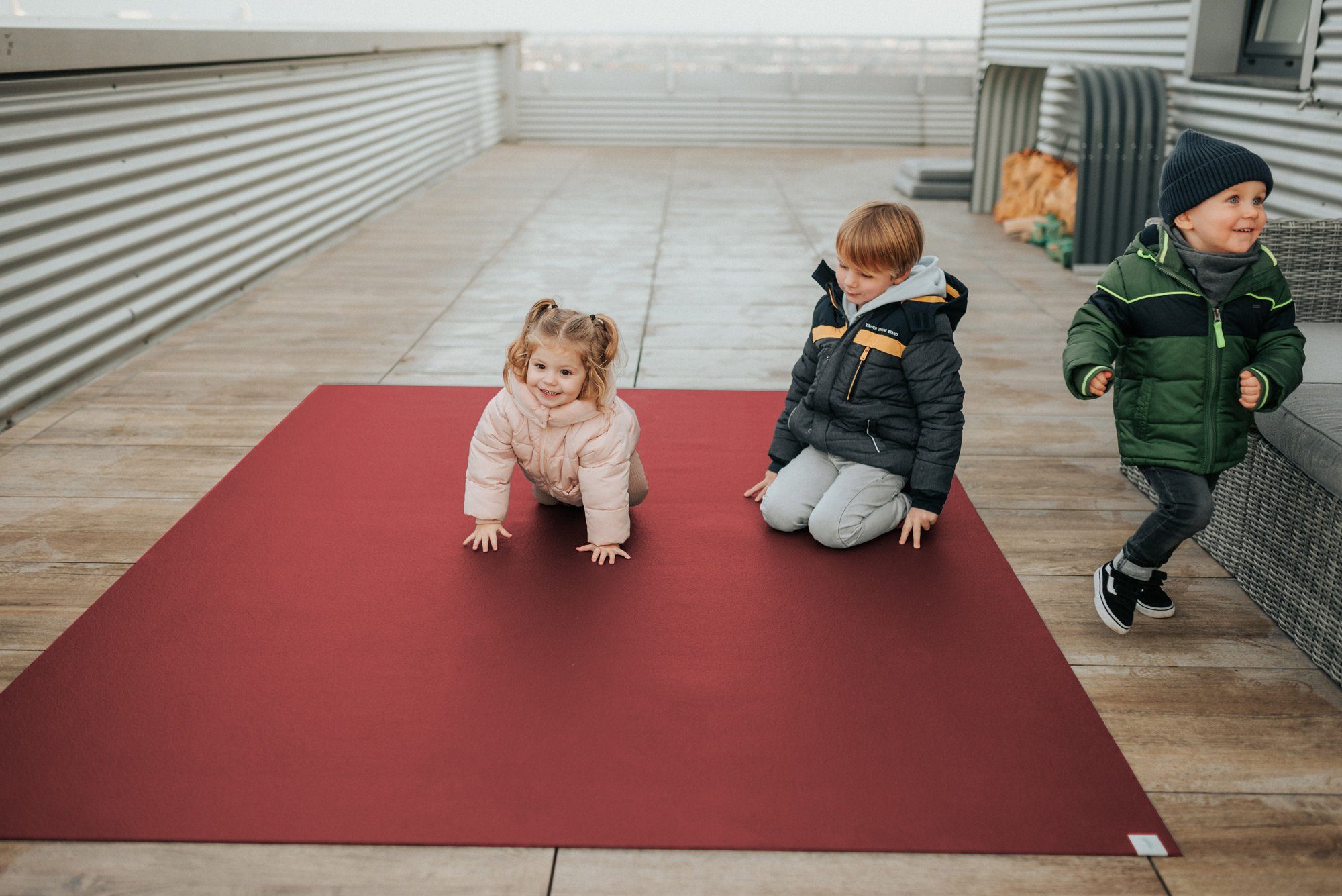 Sanosoft Spielmatte Outdoor Krabbelmatte SanoSoft 120x120 cm Rot