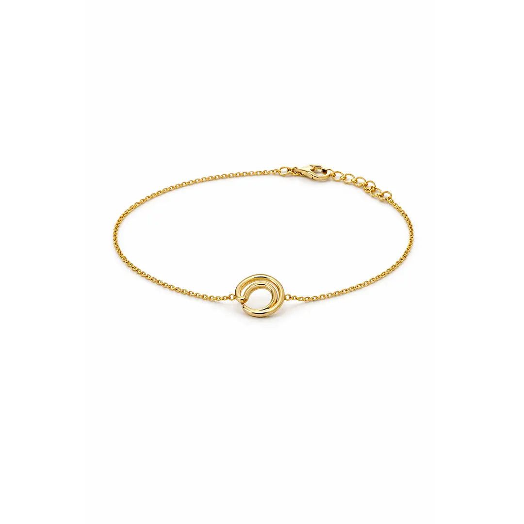 Suzan Gold Silberarmband Armband 925 Sterling Silber Kreis Armband vergoldet Damen filigran