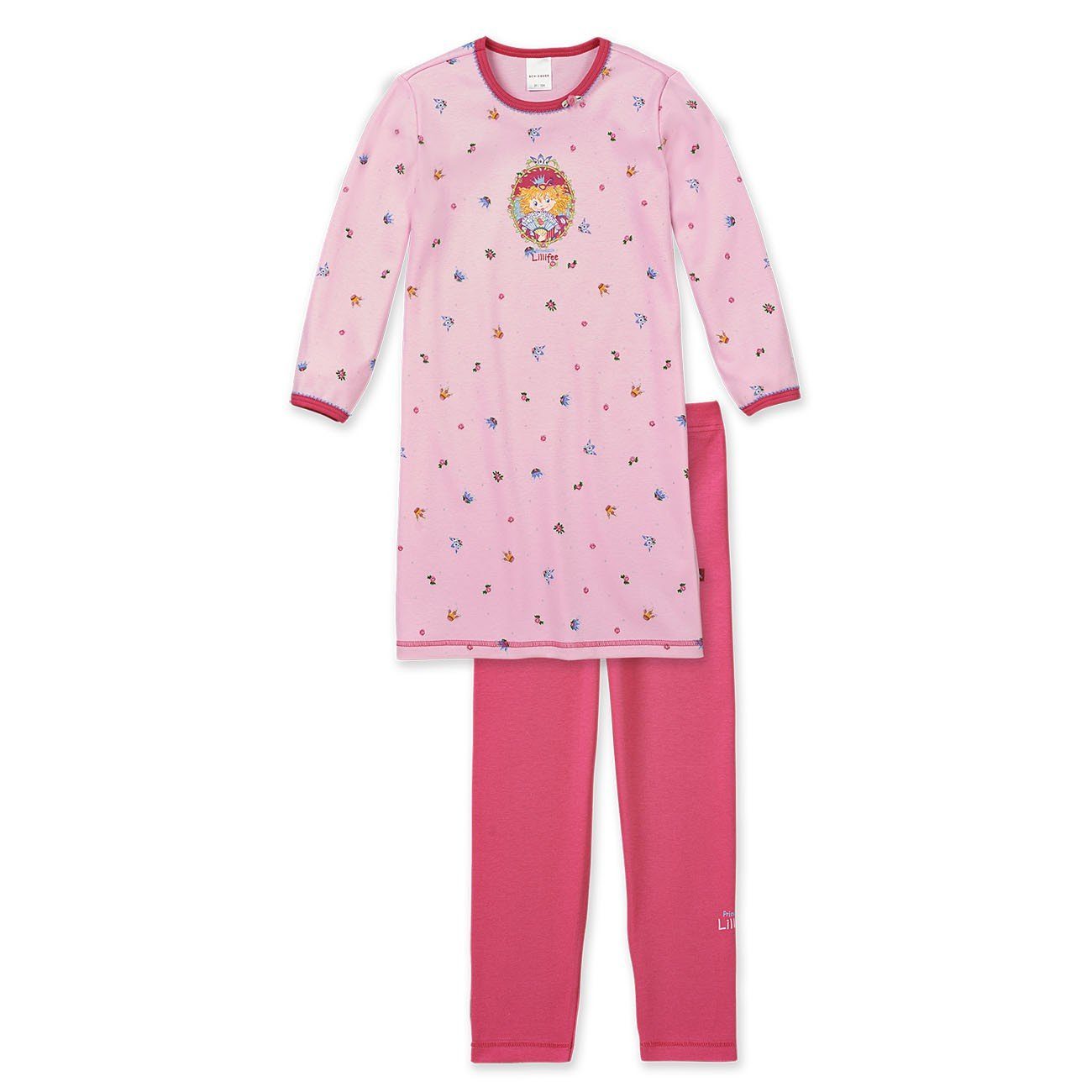 1-tlg., Mädchen Schiesser Schlafanzug, Sleepshirt, Baumwolle Prinzessin (Set, Lillifee Nachthemd+Leggings, Set) Nachthemd 100%