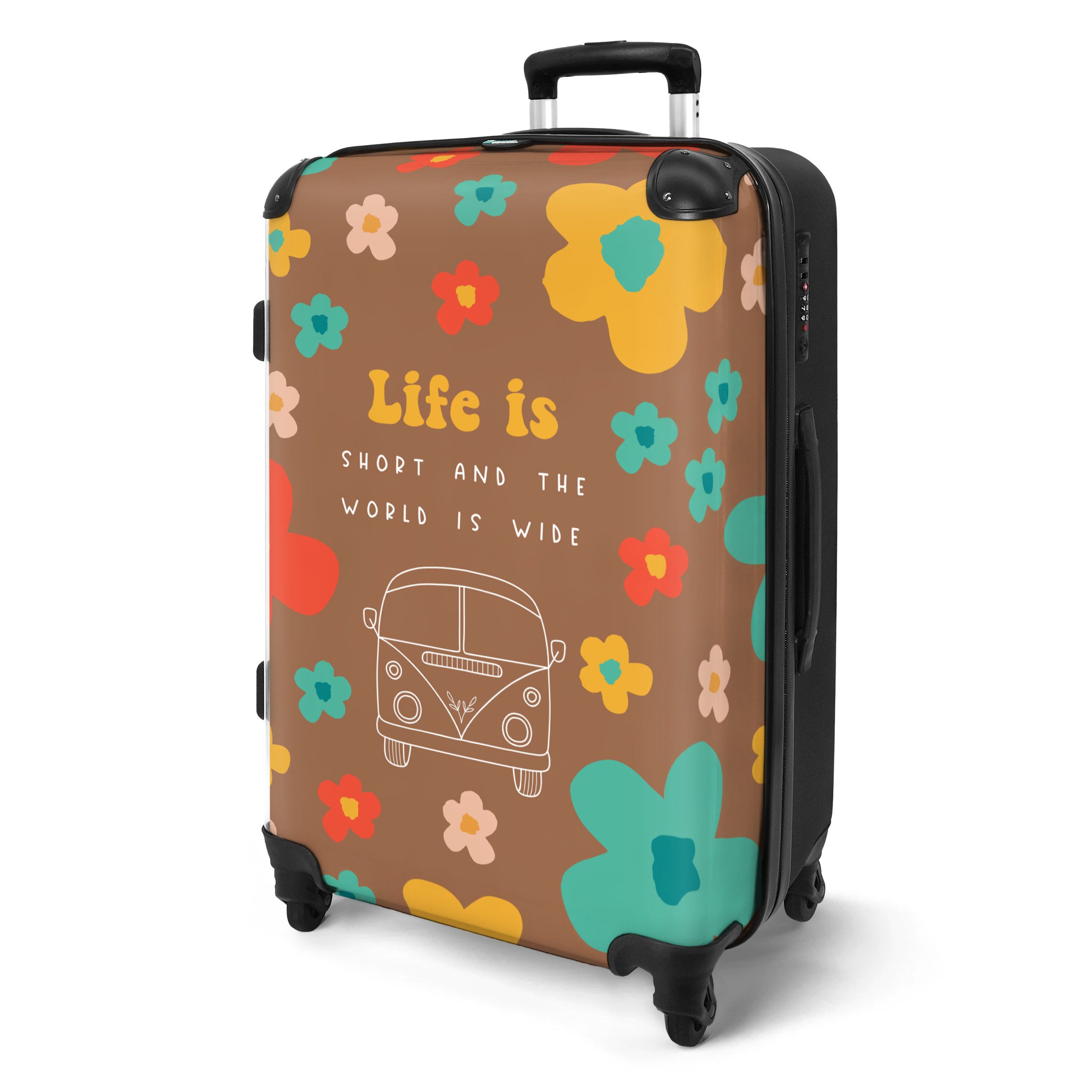 NoBoringSuitcases.com© Hartschalen-Trolley Zitate - Blumen - günstig online kaufen
