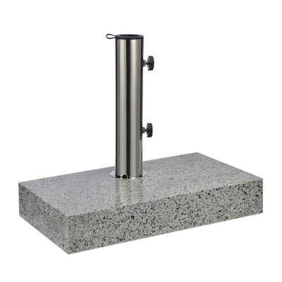 Spetebo Betonschirmständer Granit Wand Schirmständer grau rechteckig - 45 x 25 cm, für Stöcke bis Ø 47 mm, Stück, Sonnenschirm Halter