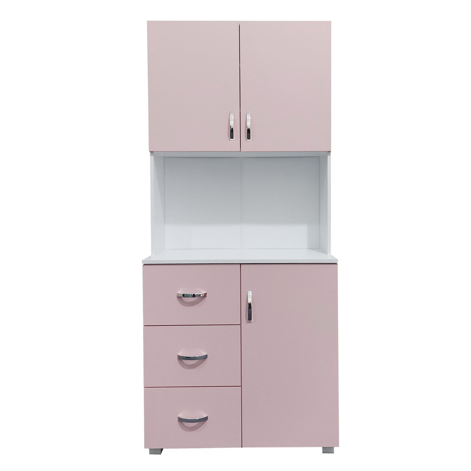 HTI-Living Hochschrank Badschrank Rosa Weiß (1 Stück, 1-St., 1 Schrank) Hochschrank 6 Regalfächer 3 Schubladen