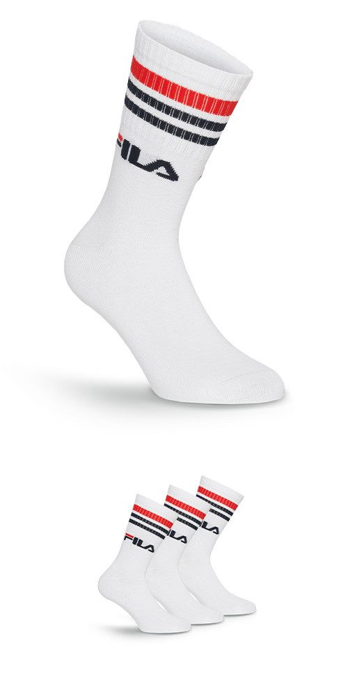 Fila Socken (3 Paar) breites Rippenbündchen, Logoschriftzug, Cotton-Mix günstig online kaufen