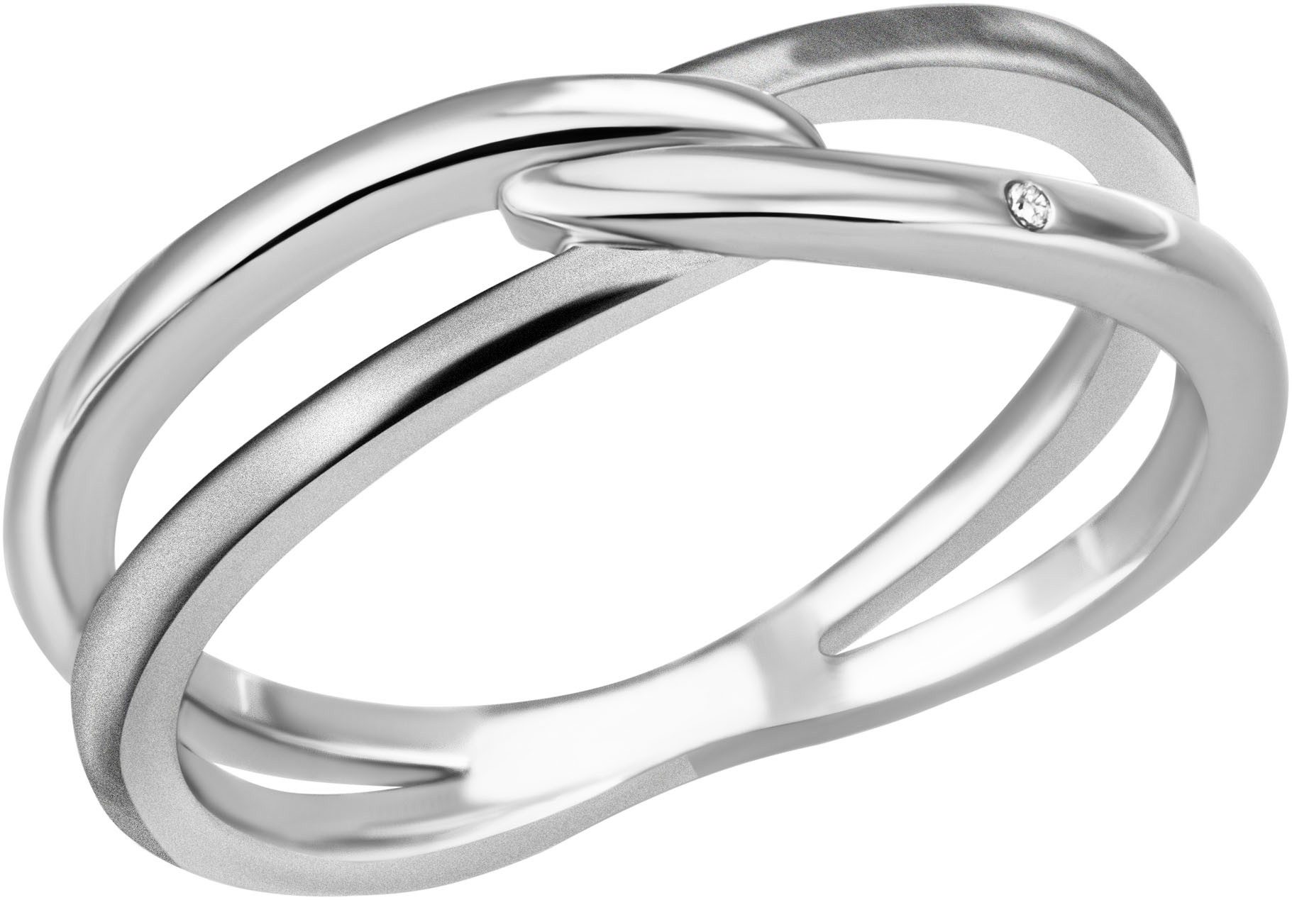 Firetti Fingerring Schmuck Geschenk Silber 925 Silberring Ring verschlungen, mit Zirkonia (synth)