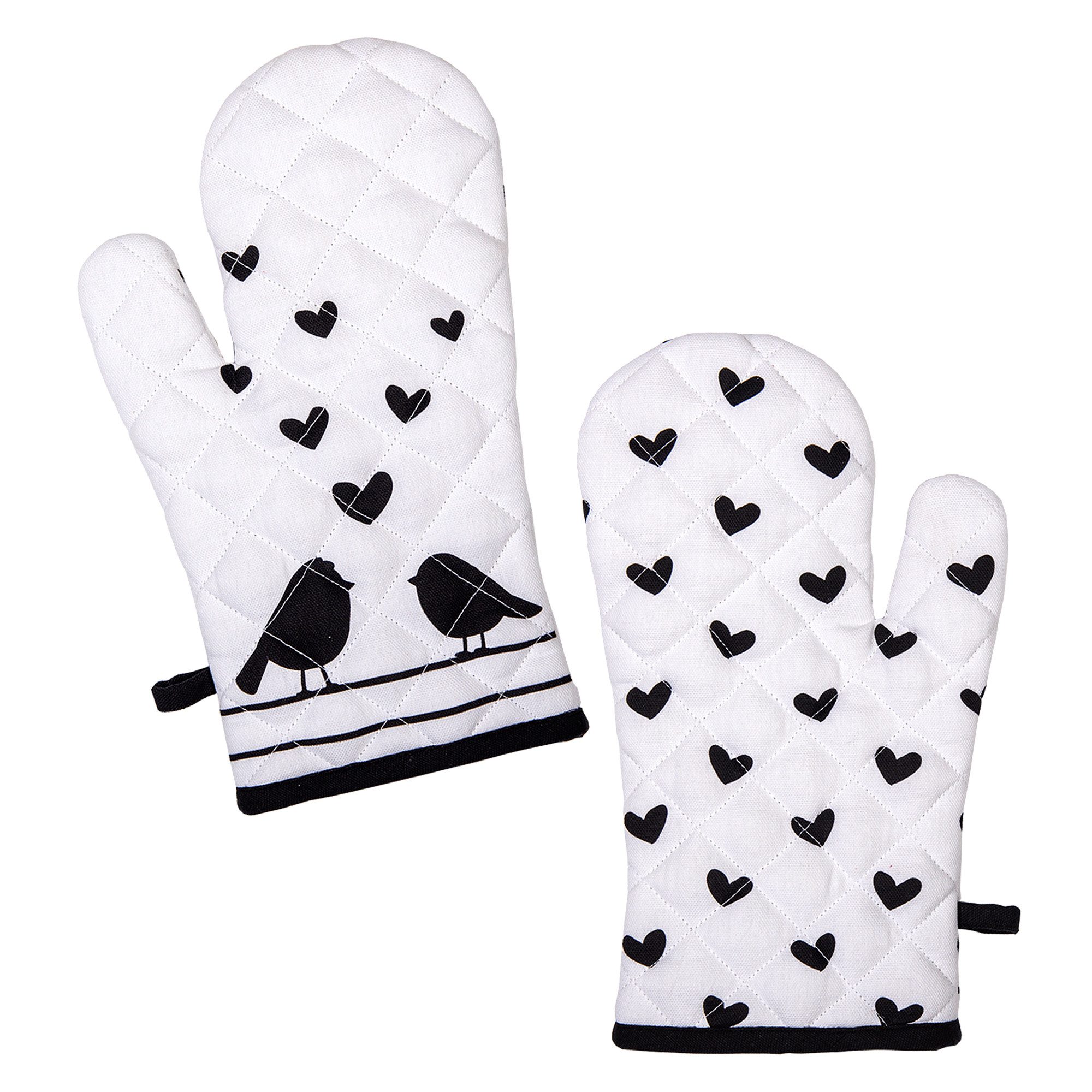 Clayre & Eef Topfhandschuhe Love birds, (Set, 2-tlg., 2-teilig), Ofenhandsc günstig online kaufen