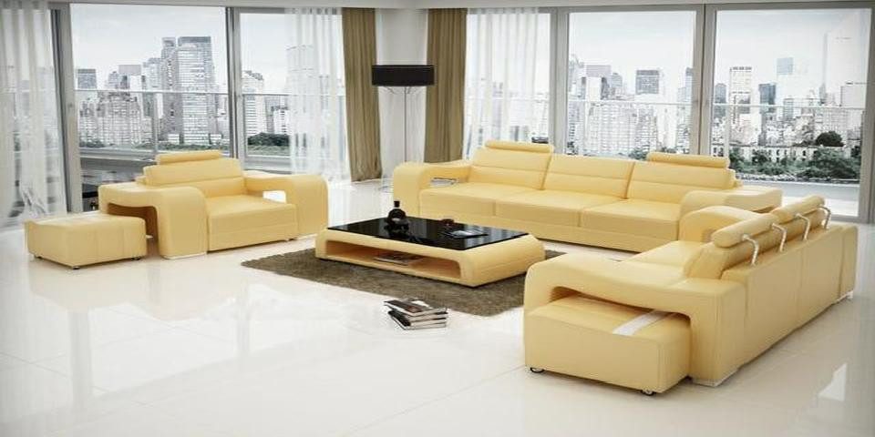 Xlmoebel Polstergarnitur Designer Ledersofa PISA in elegantem Stil und hochwertiger Polsterung, (LEDERSOFA PISA SOFAGARNITUR SOFA COUCH 3+2+1 SITZER), Hergestellt in Europa