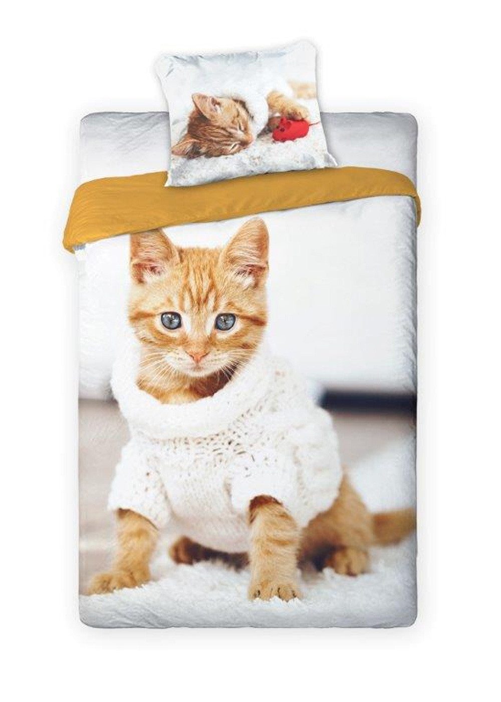 texpot Bettwäsche Katze Kätzchen Garnitur Baumwolle, 2 teilig