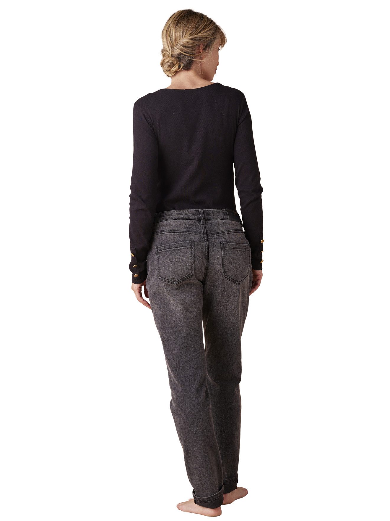 Envie de Fraise Umstandsjeans Slim-Fit-Umstandsjeans, Seamless-Bund WATERLESS Bundweite verstellbar, Bund-Einsatz abnehmbar