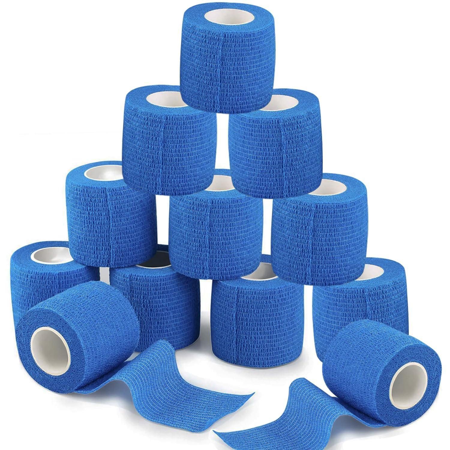 LuxusKollektion Fixierpflaster Haftbandage selbstklebend Nonwoven Sprunggelenke Sport 12 Rollen Blau