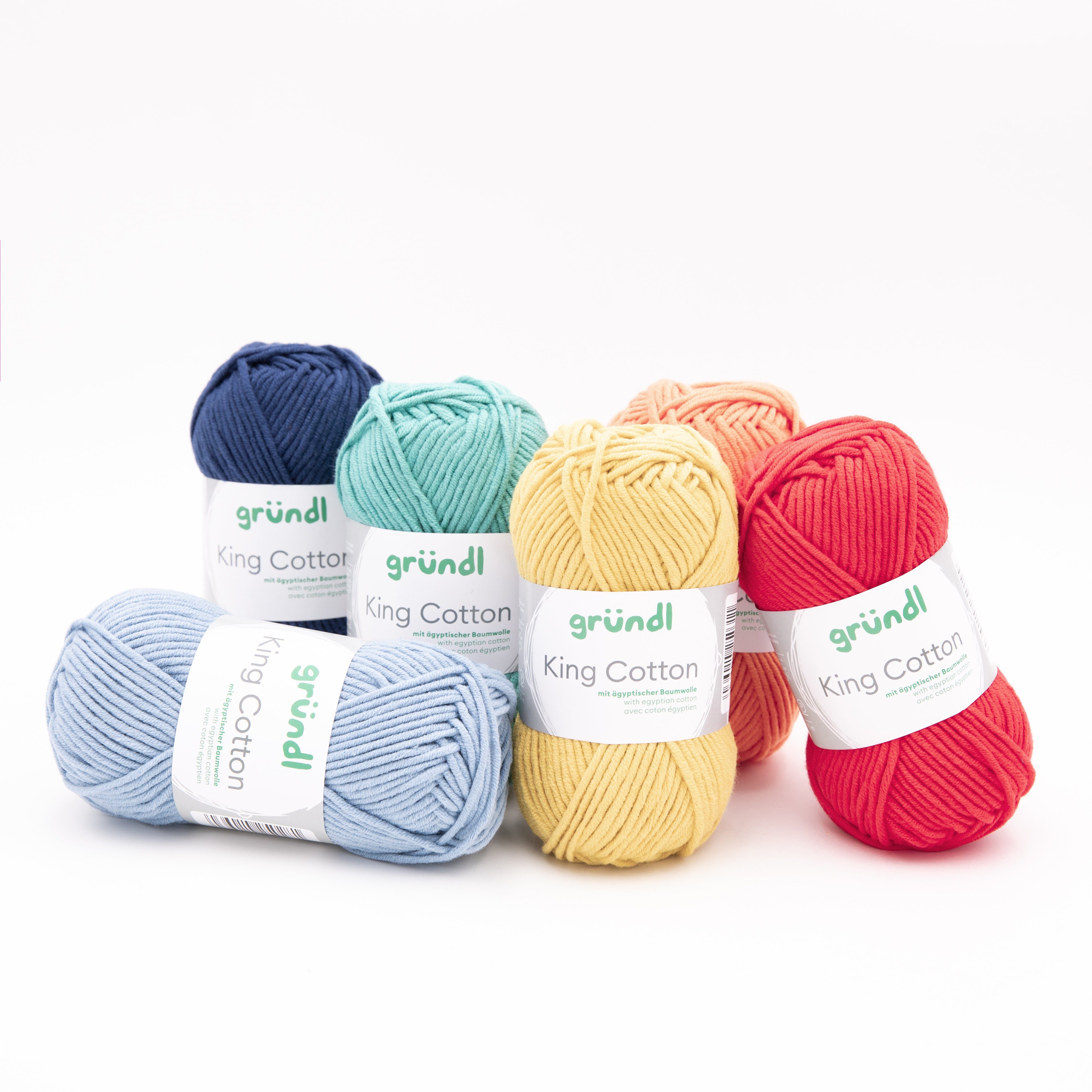 Gründl Wolle King Cotton Baumwollgarn Strickgarn Häkelwolle, 78,00 m (50g Handstrickgarn, Strickwolle, Baumwollmischgarn mit ägyptischer Baumwolle, zum Stricken – Bild 4 von 5