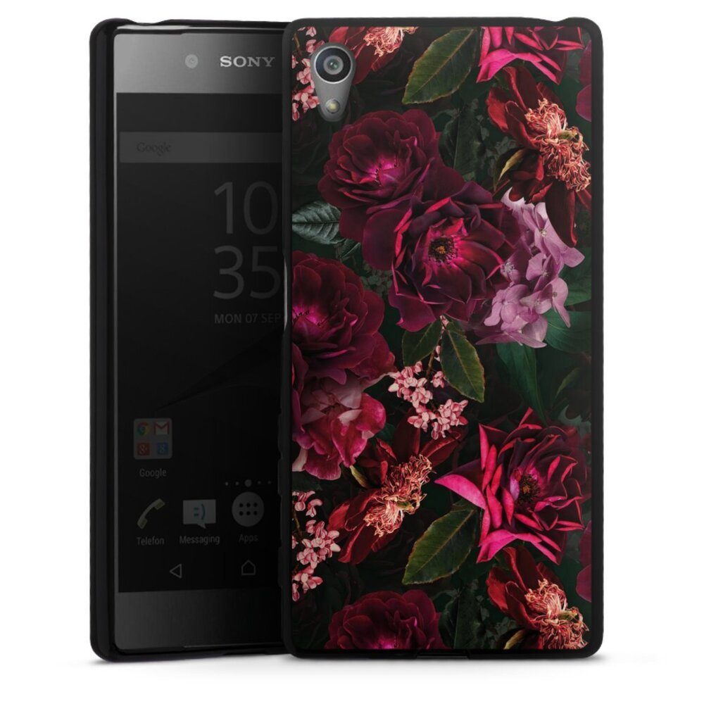 DeinDesign Handyhülle Rose Blumen Blume Dark Red and Pink Flowers, Sony Xperia Z5 Silikon Hülle Bumper Case Handy Schutzhülle