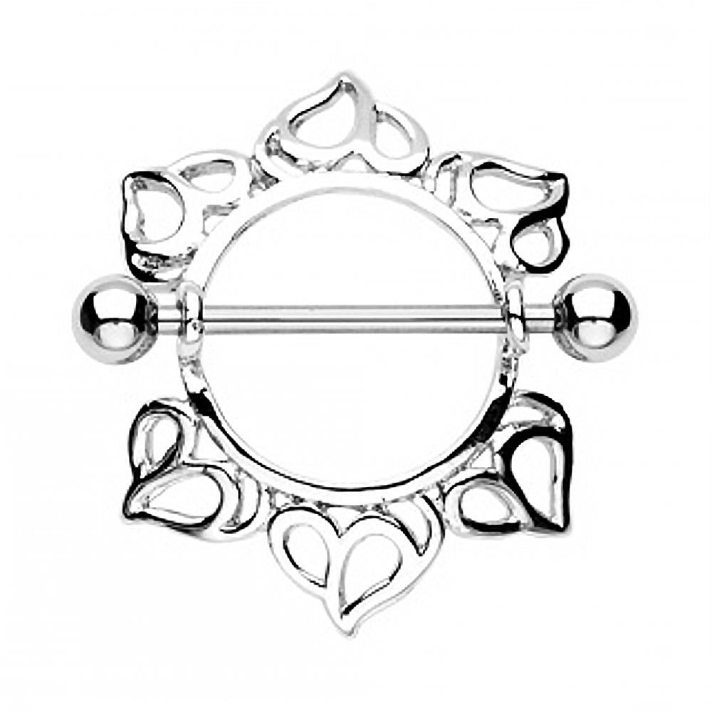 viva-adorno Brustwarzenpiercing Brustpiercing Nippelpiercing Schild Sonne Herzen