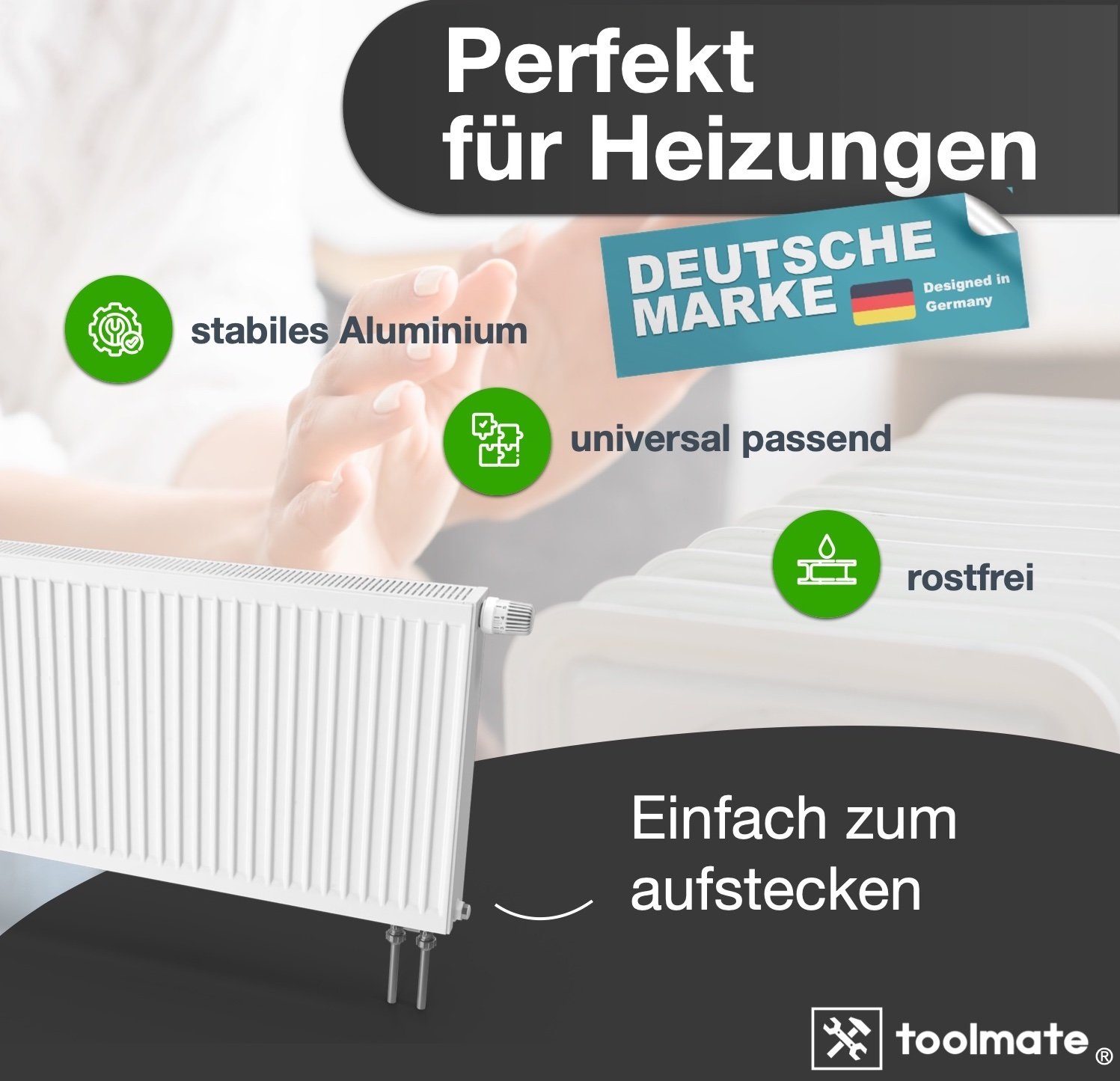 toolmate® Steckschlüssel 20x Heizkörper Entlüftungsschlüssel für Heizungen Heizkosten sparen (Packung, 20 St., 20x Entlüftungsschlüssel), universal passend