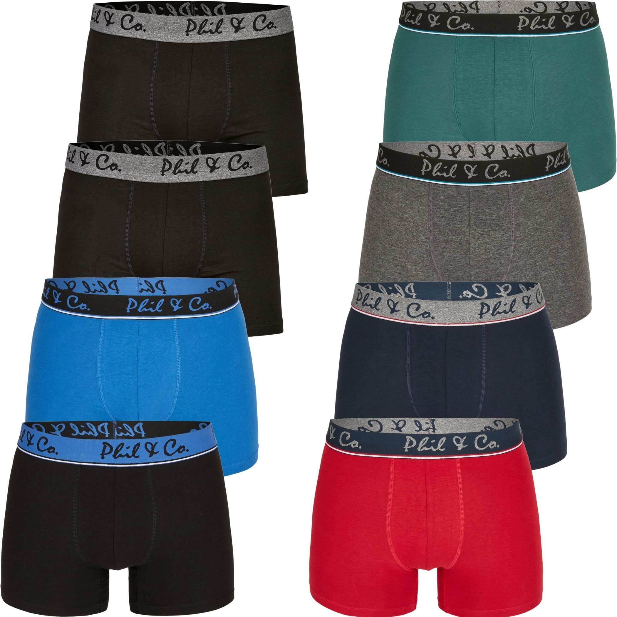 Phil & Co. Boxershorts 8er Pack Phil & Co Berlin Jersey Boxershorts Trunk Short Pant FARBWAHL (1-St) DESIGN 05