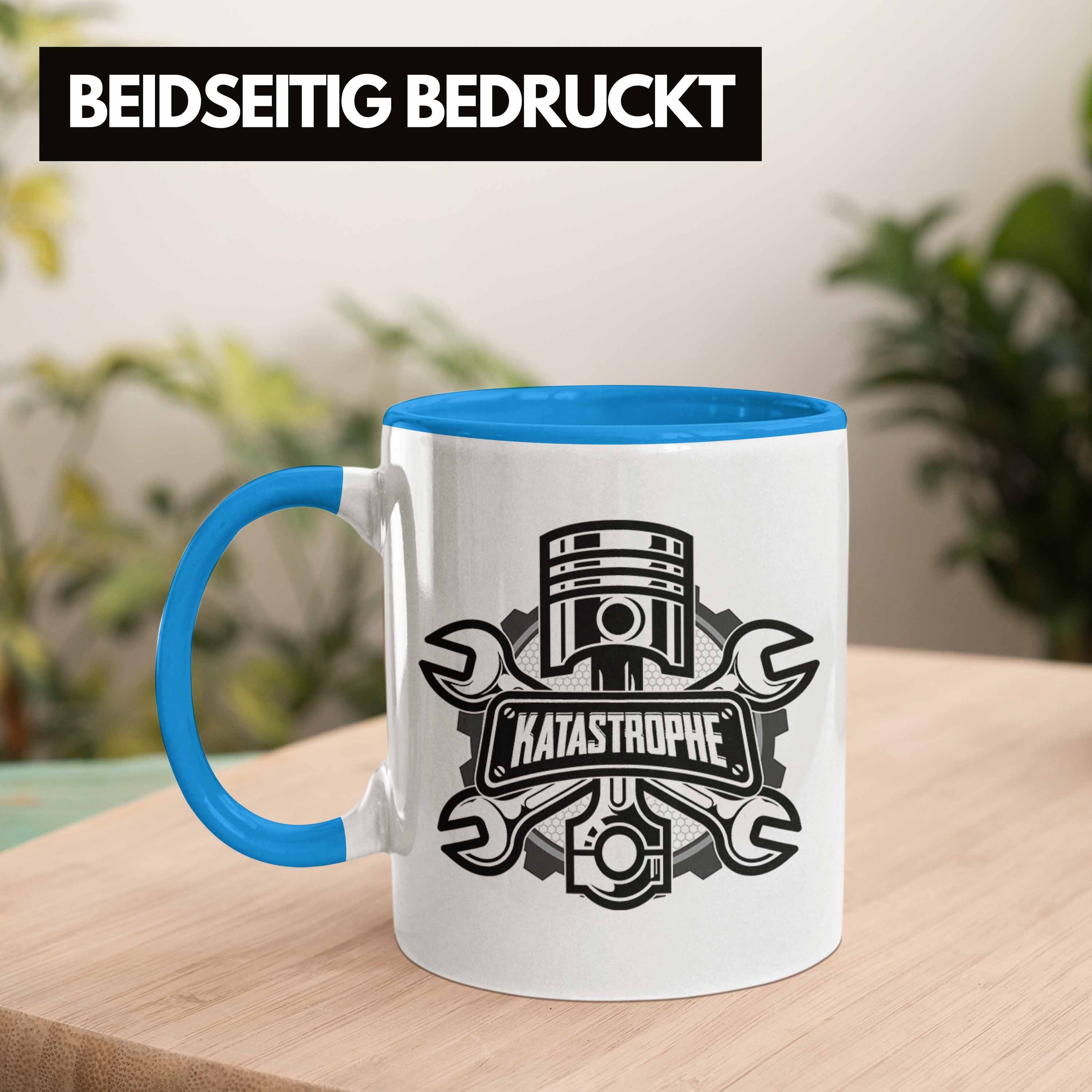 Trendation Männer KFZ KFZ Tasse Blau Mechaniker Tasse Mechatroniker Geschenk Spruch Geschenk