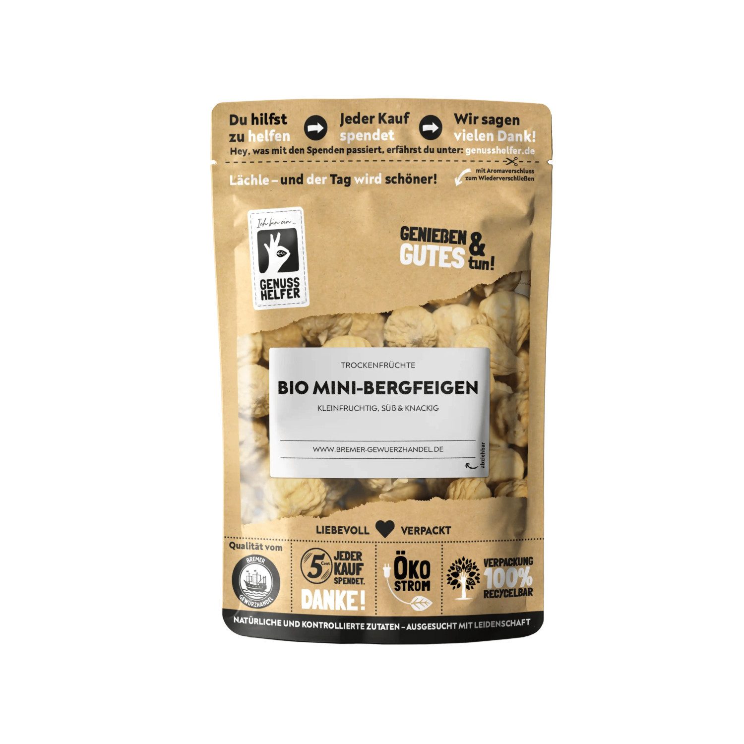 Bremer Gewürzhandel Trockenfrüchte Mini-Bergfeigen BIO, ganz, 200 g