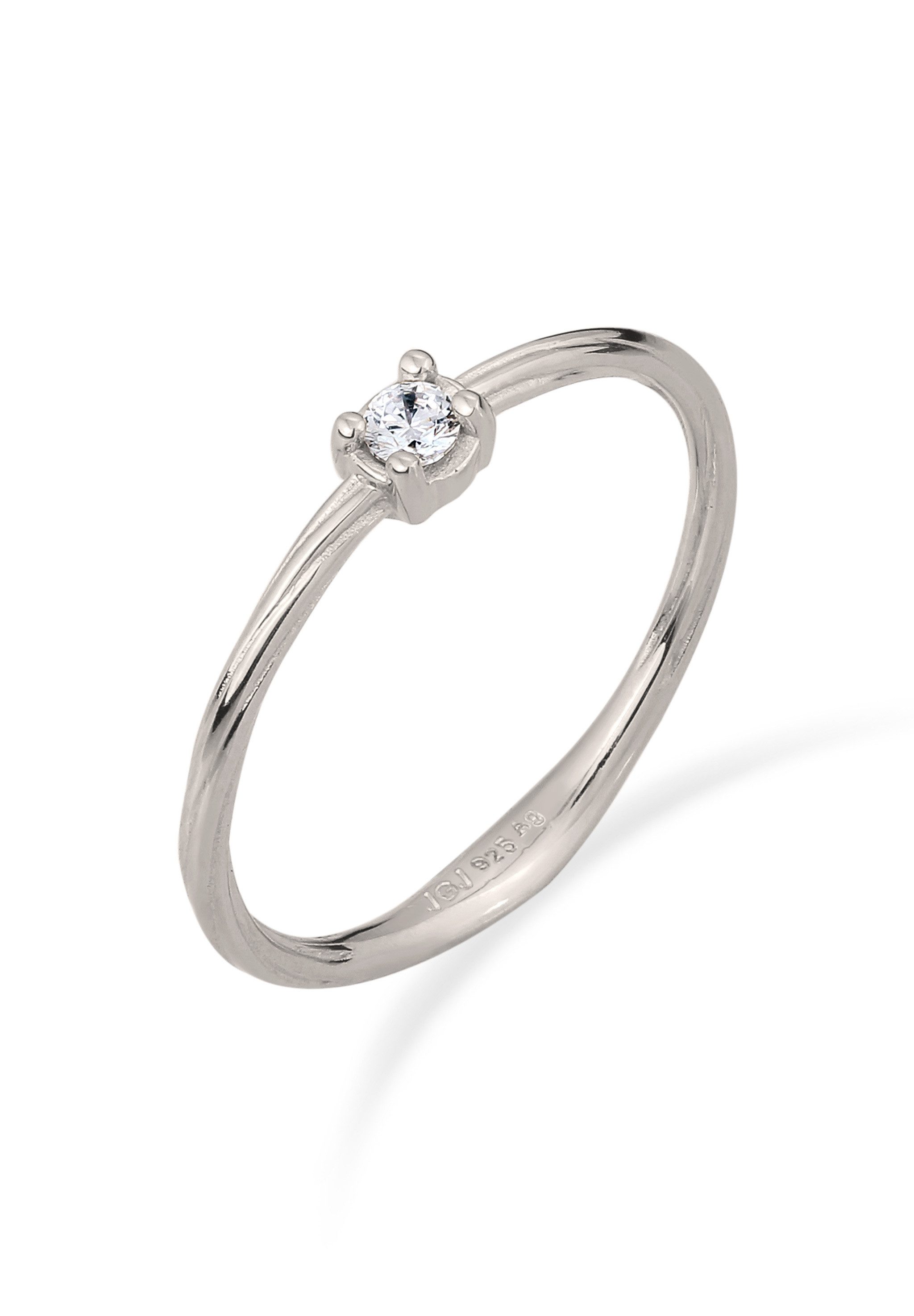 Diamantring Solitär Diamant Weiß Brillantschliff (0.06 ct) 925 Sterling Silber
