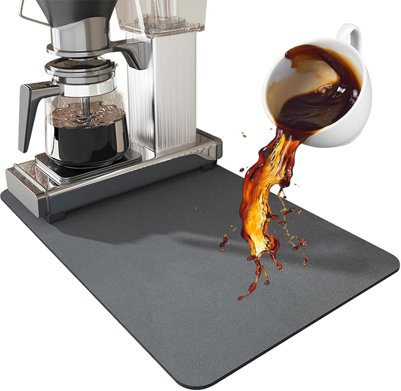 Coonoor Abtropfmatte Superabsorbierende Kaffeemaschinenmatte, Küchen-Absorptionsmatte, rutschfeste Tropfmatte, geeignet für Spüle, Kaffeemaschine, Badezimmer