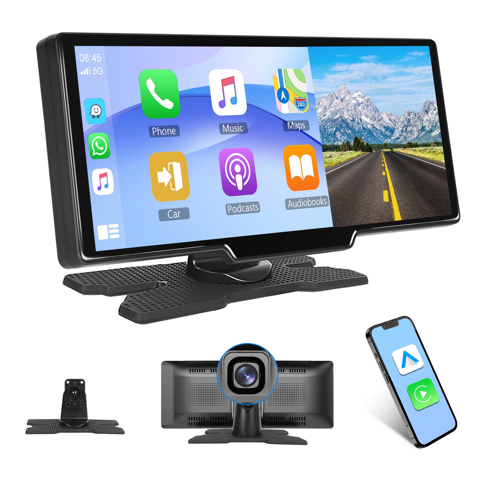 9.3" Touchscreen Digitaler Medienempfänger Wireless CarPlay/Auto GPS Navigationsgerät