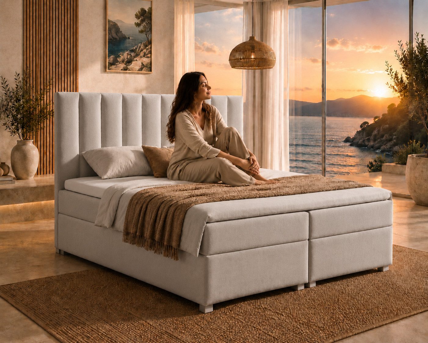 Best for Home Boxspringbett Trinity K-10 mit zwei Bettkasten Premium mit Komfort Topper – modern (Doppelbett mit Stauraum, Federkernmatratze, gepolstertes Kopfteil, Doppelbett versch. Größen, 140x200 160x200 180x200 200x200 cm), Handwerksqualität, TOP Preis-Leistungs-Verhältnis
