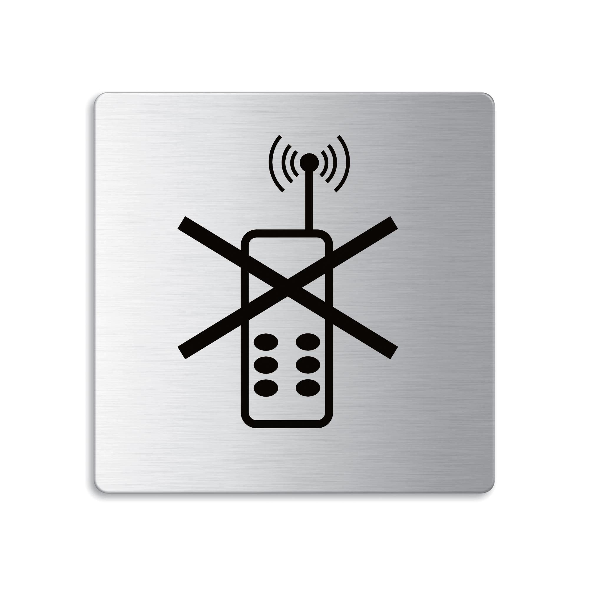OFFORM DESIGN Hinweisschild Handy ausschalten Edelstahl gebürstet 85×85 mm selbstklebend, (1 St)