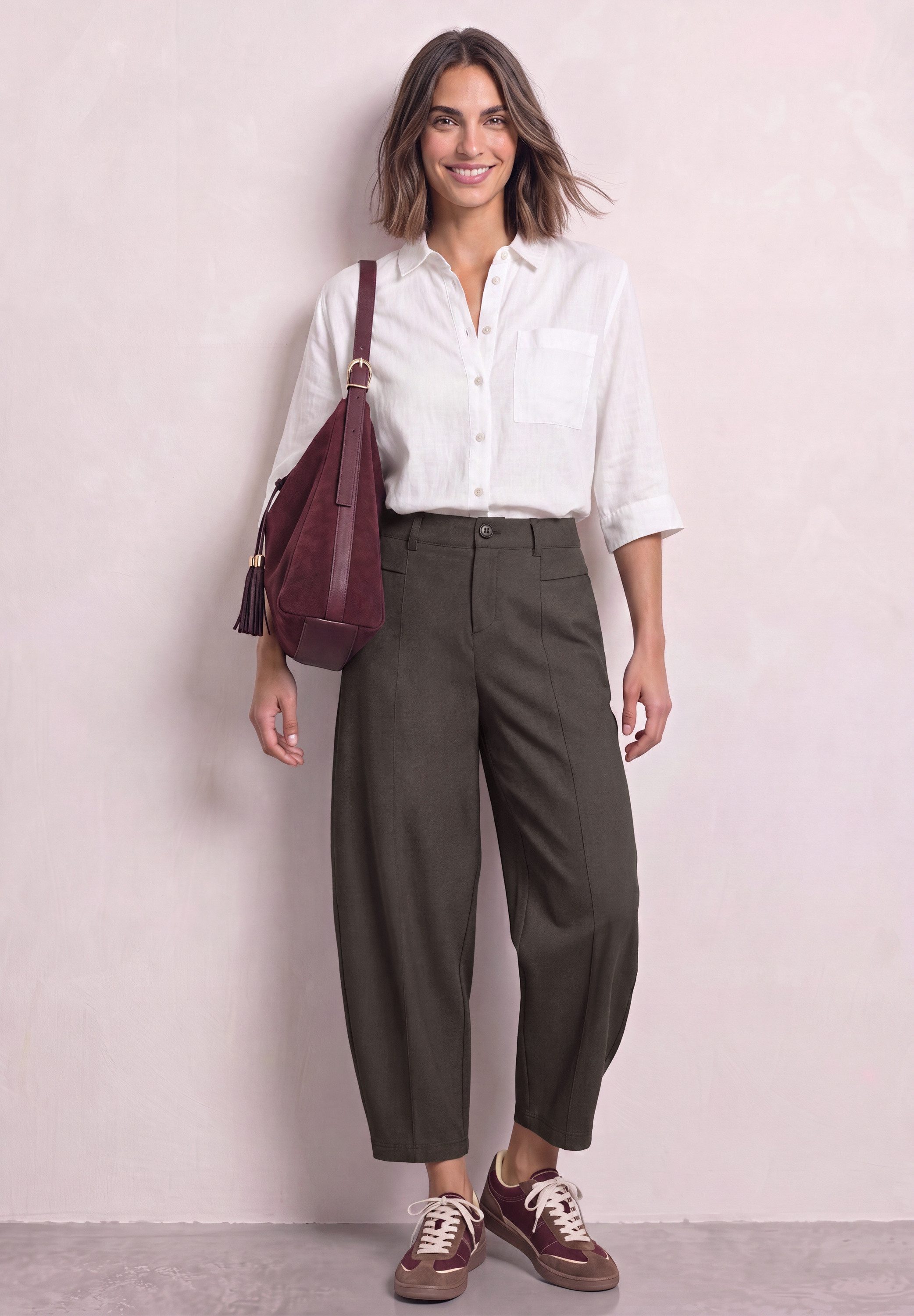 STREET ONE Stoffhose mit Schnallen