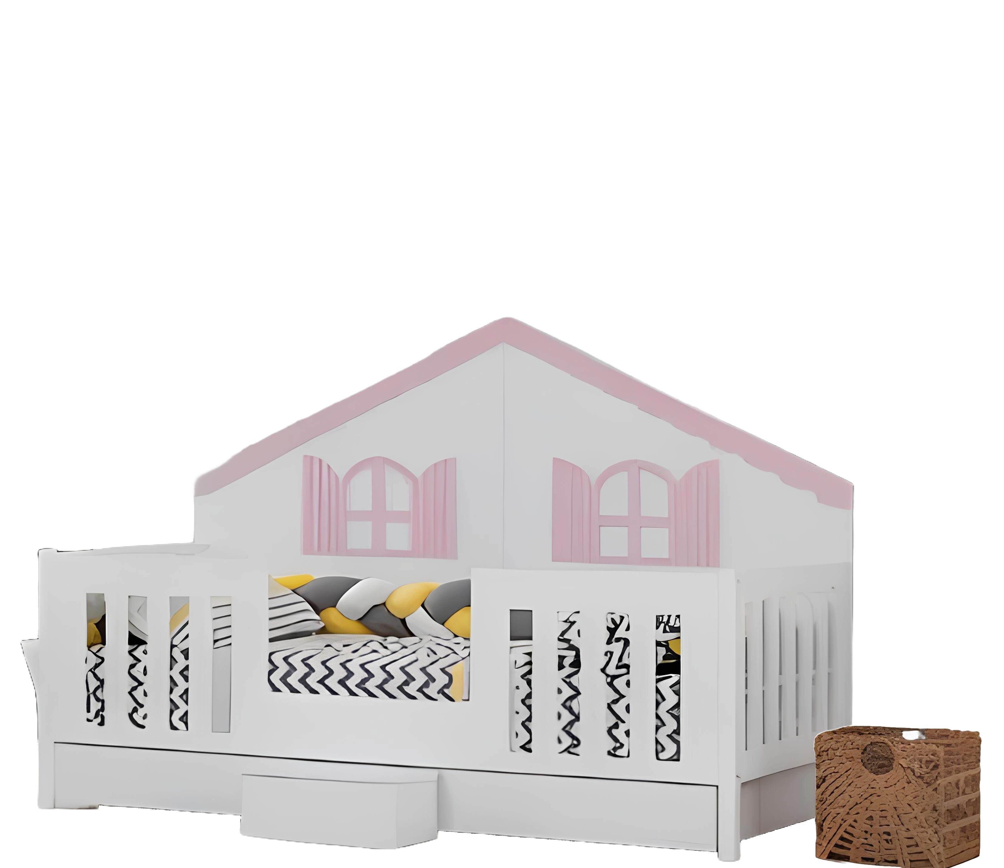 Xlmoebel Hausbett Moderne bunte Kindermöbel Bettrahmen Kinderbett Schlafzimmer (1-tlg., Kinderbett), Hergestellt in Europa