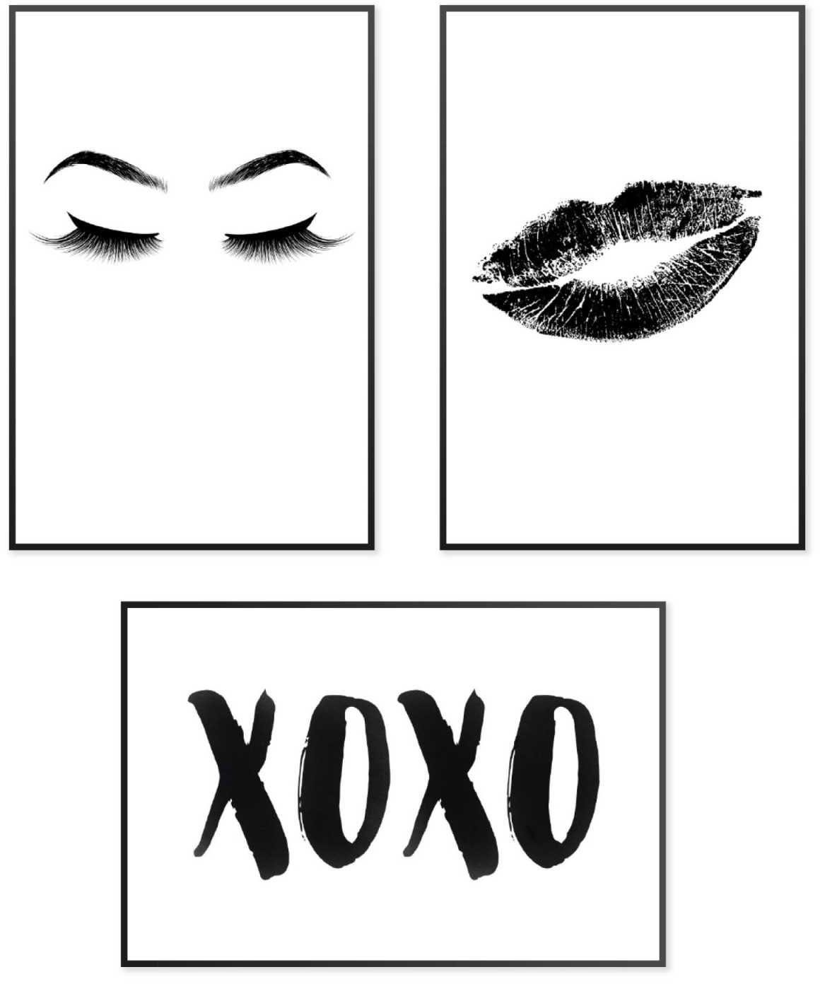 Reinders! Wandbild Feminin Schwarz-Weiß - Wandbildset, (Set)