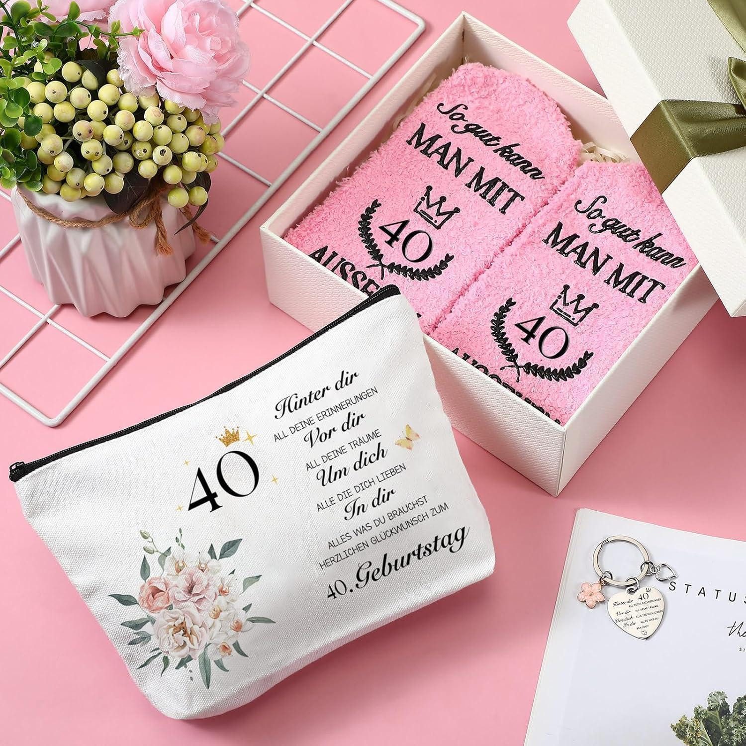 LuxusKollektion Kosmetiktasche Geburtstagsgeschenk Frauen 40 Kosmetiktasche Socken 40 Jahre