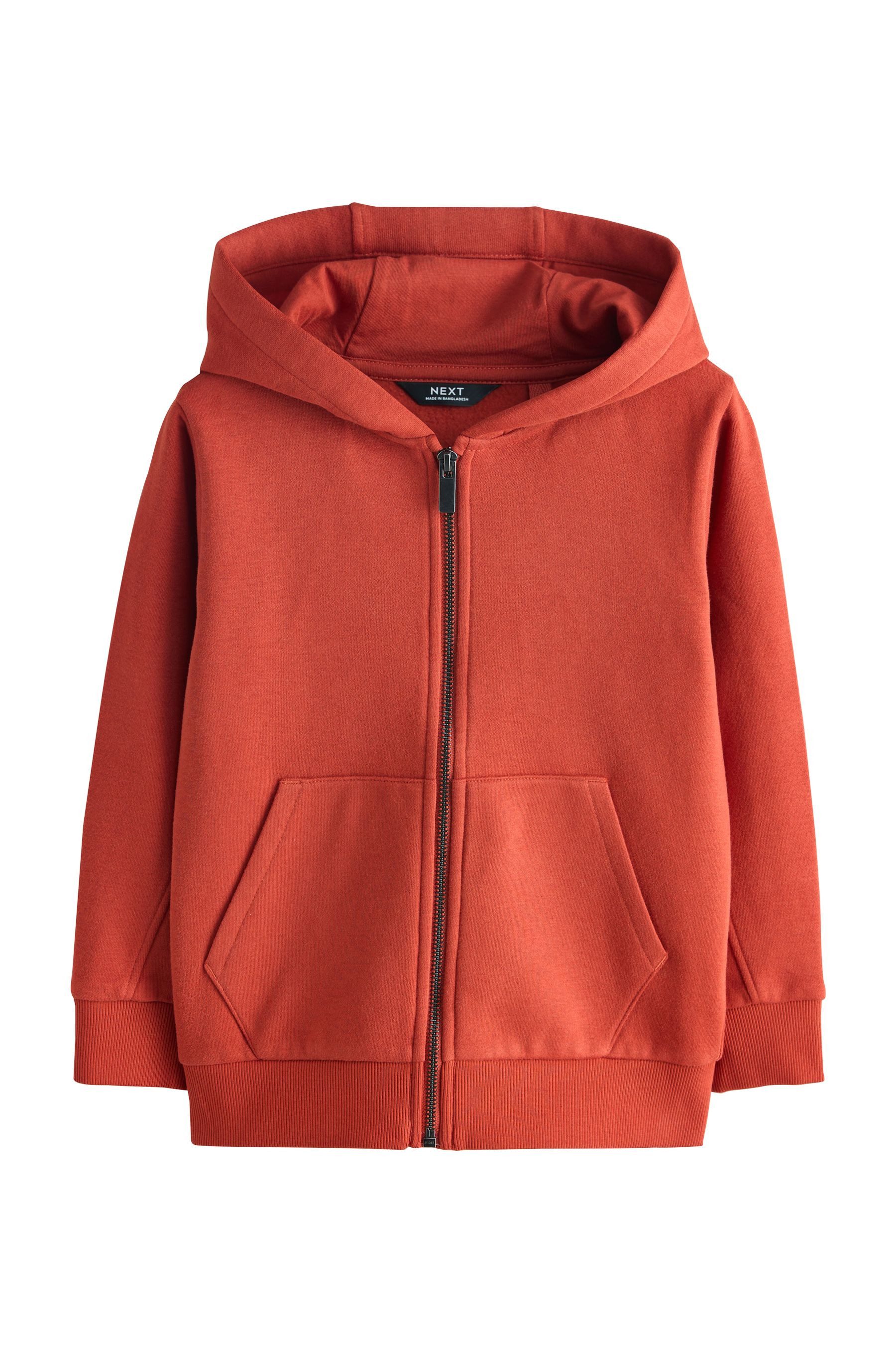 Hoodie Basic-Kapuzenjacke mit Reißverschluss