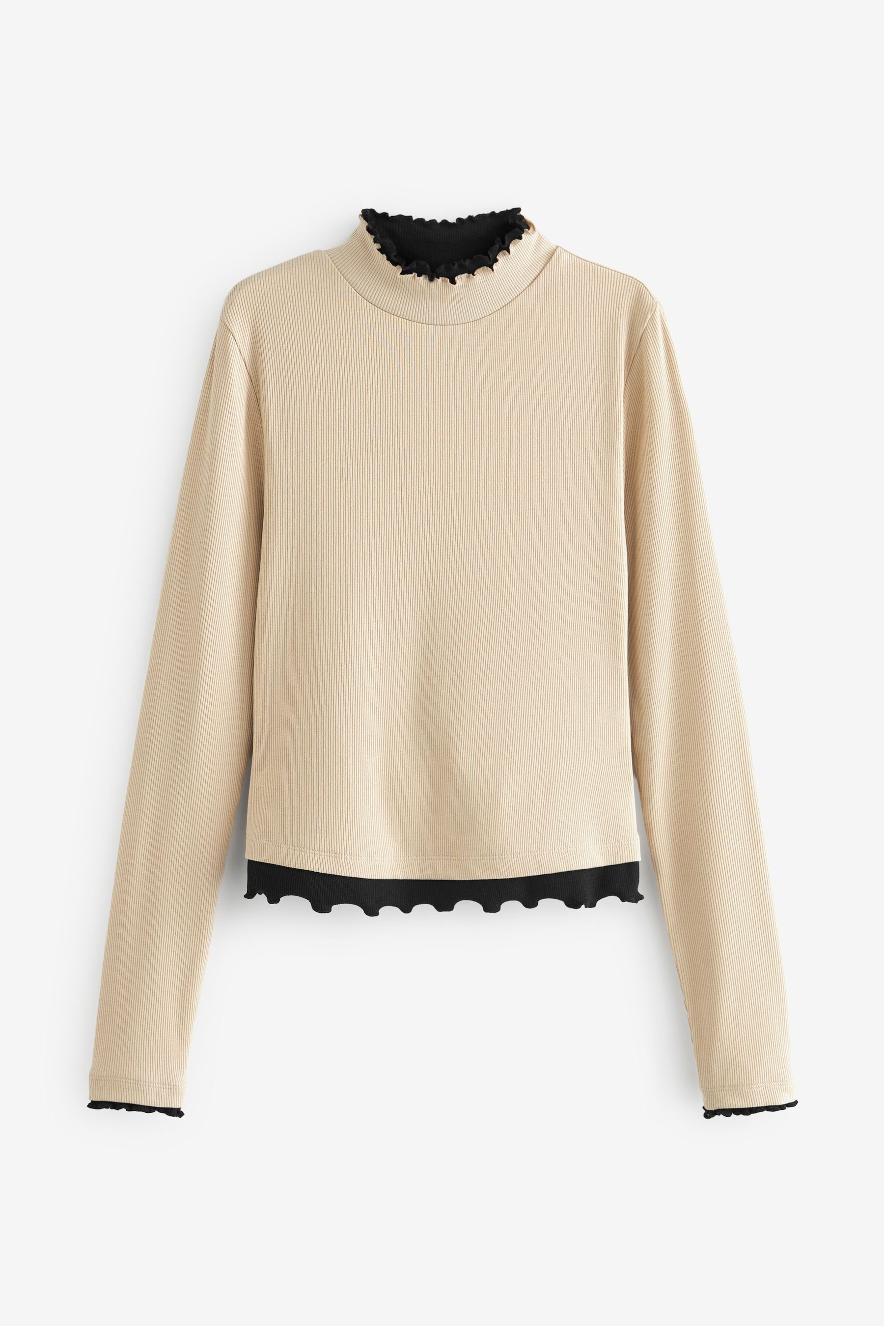 Next Langarmshirt Langärmeliges Top mit Kräuselsaum (1-tlg)