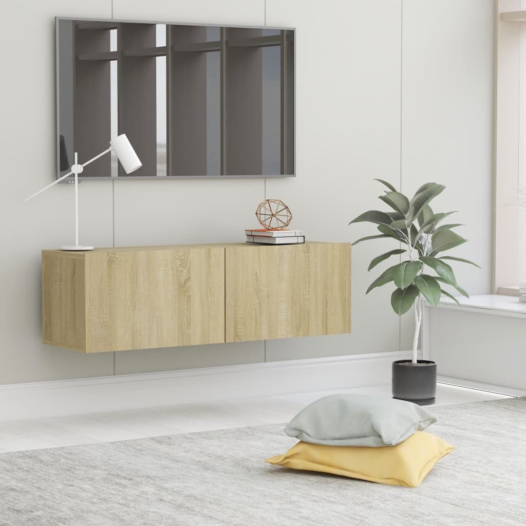 vidaXL TV-Schrank TV-Schrank Sonoma Eiche 100 x 30 x 30 cm Spanplatte Lowbo günstig online kaufen