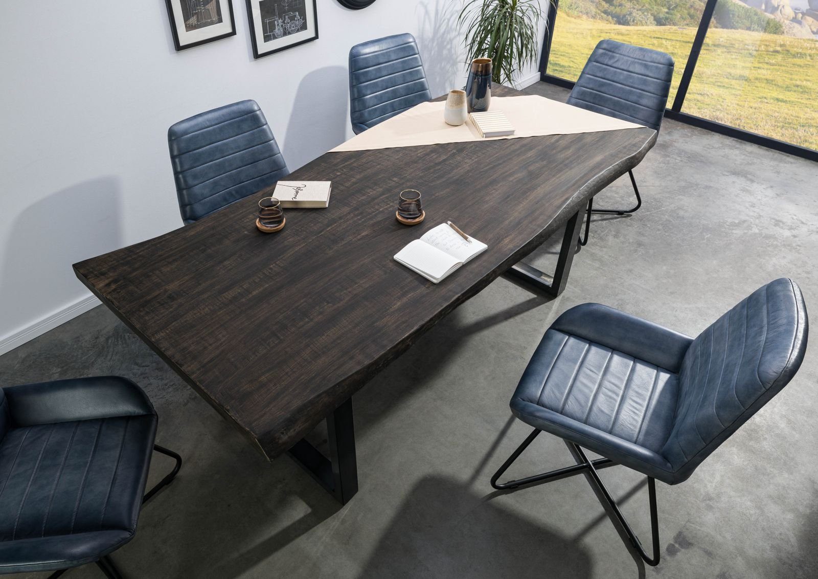 Massivmoebel24 Baumkantentisch FREEFORM (Baumtisch Mango 180x90x77 günstig online kaufen