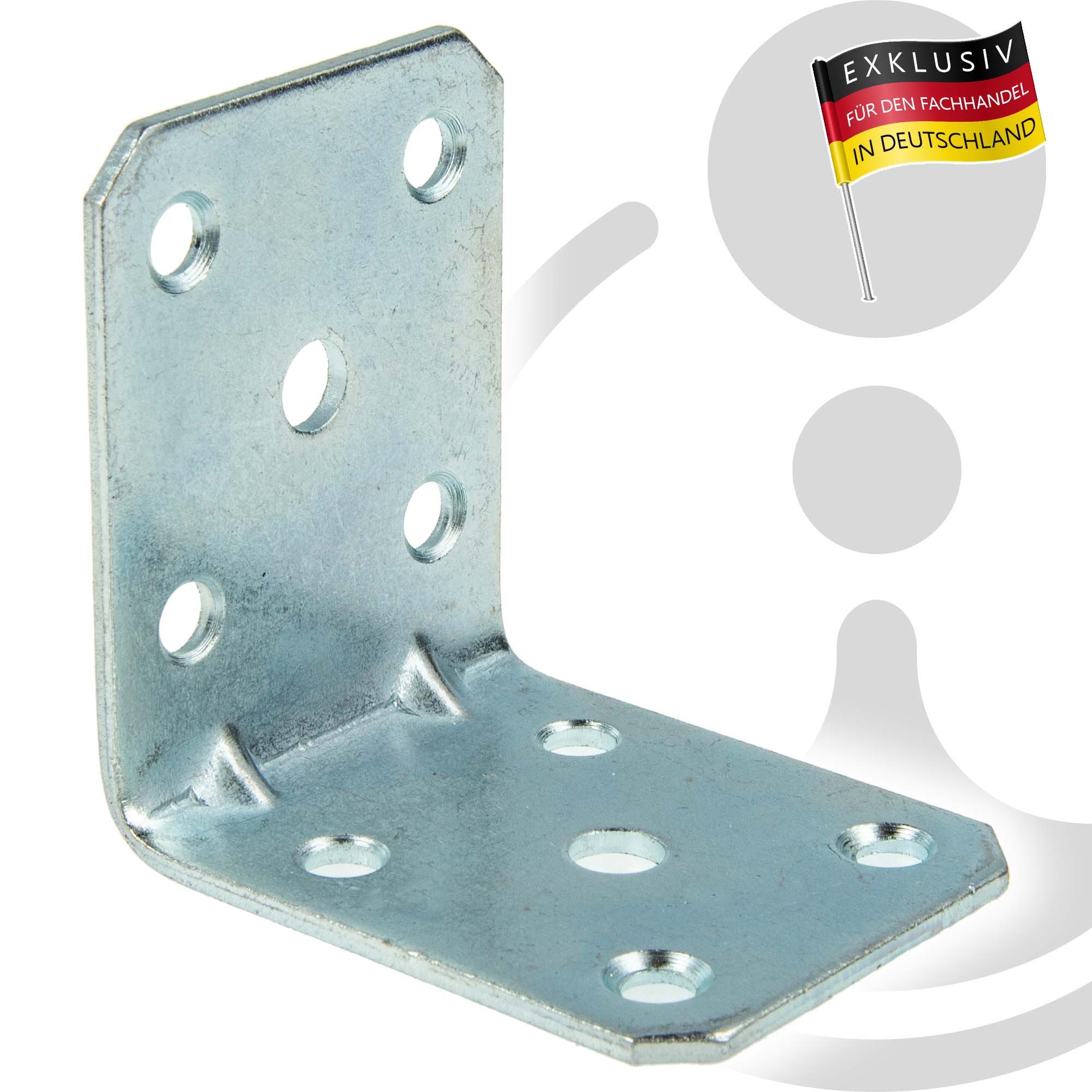 MASTERPROOF PROFESIONAL Winkelverbinder Lochplattenwinkel-Set 50 mm x 50 mm x 40 mm x 2 mm, 8-teilig