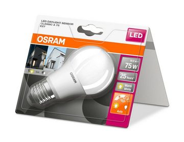 Osram Osram LED E27 A60 10W = 75W automatisch Licht Tageslichtsensor 2700K LED-Leuchtmittel, E27, Warmweiß