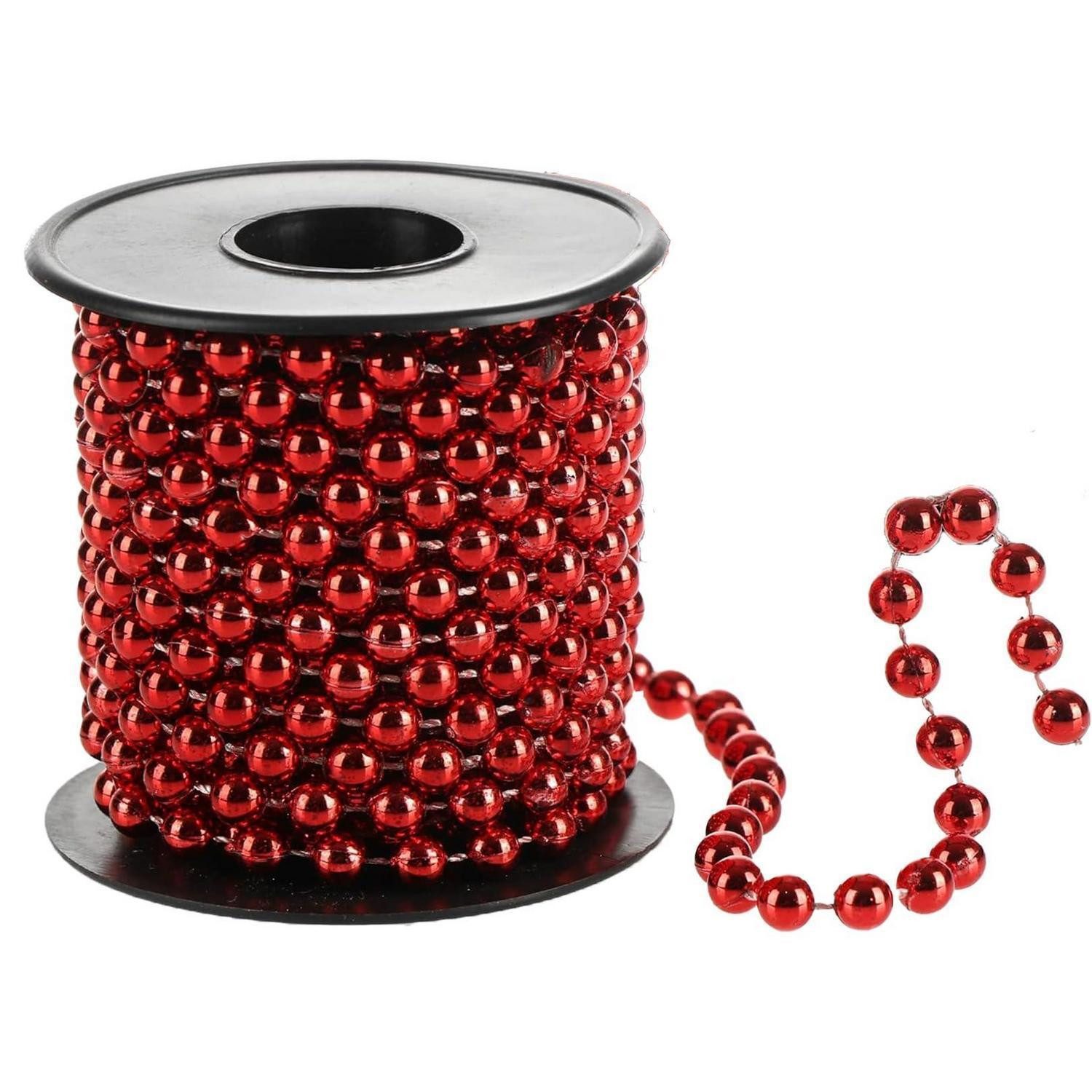 LuxusKollektion Girlanden Perlenkette Weihnachten 5m Rot