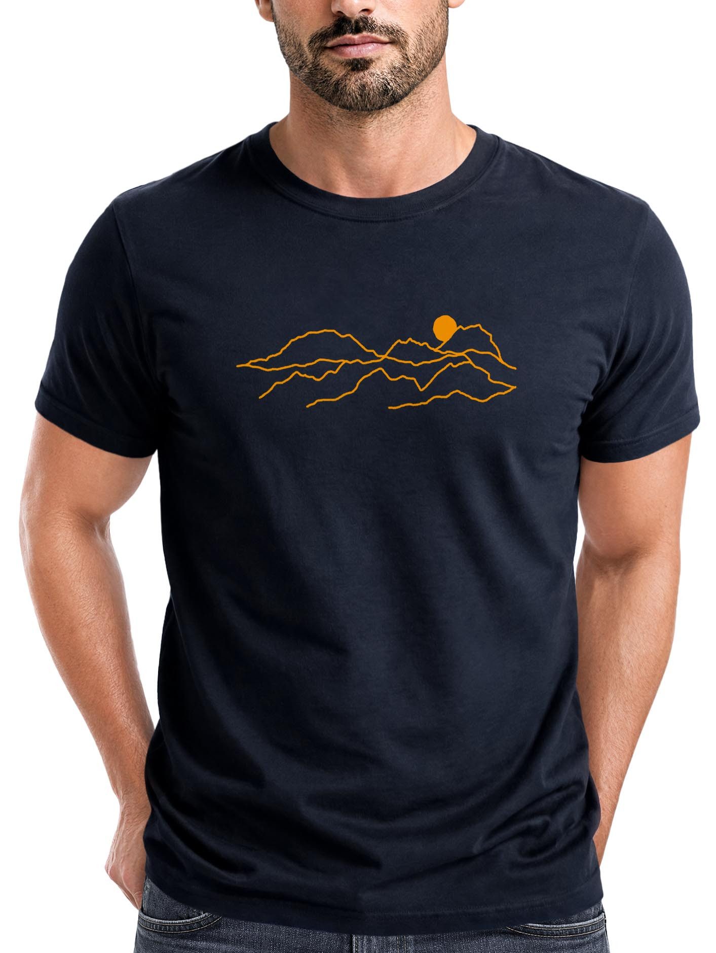 Neverless Print-Shirt Herren T-Shirt Fashion Printshirt aus Baumwolle – Modernes mit Print
