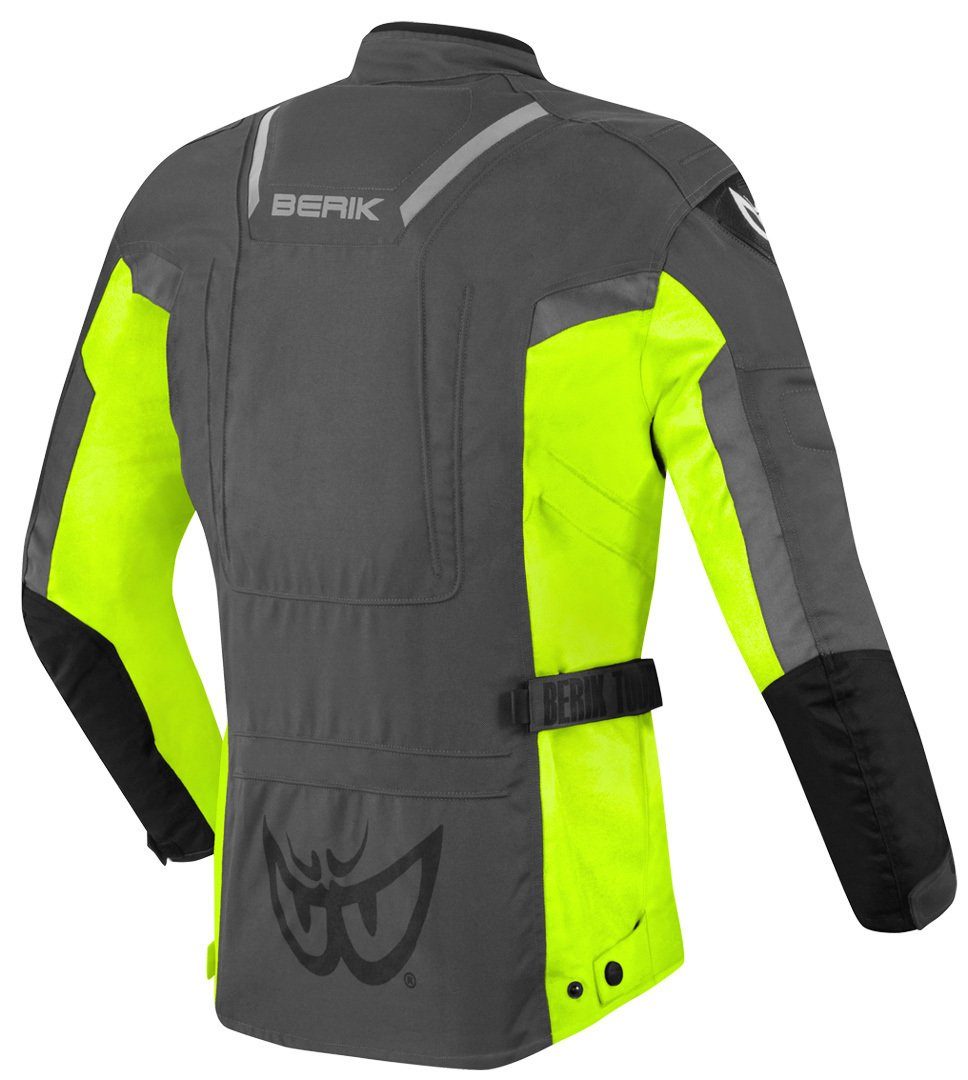 Berik Motorradjacke Tourer Wasserdichte Grey/Yellow Textiljacke Motorrad