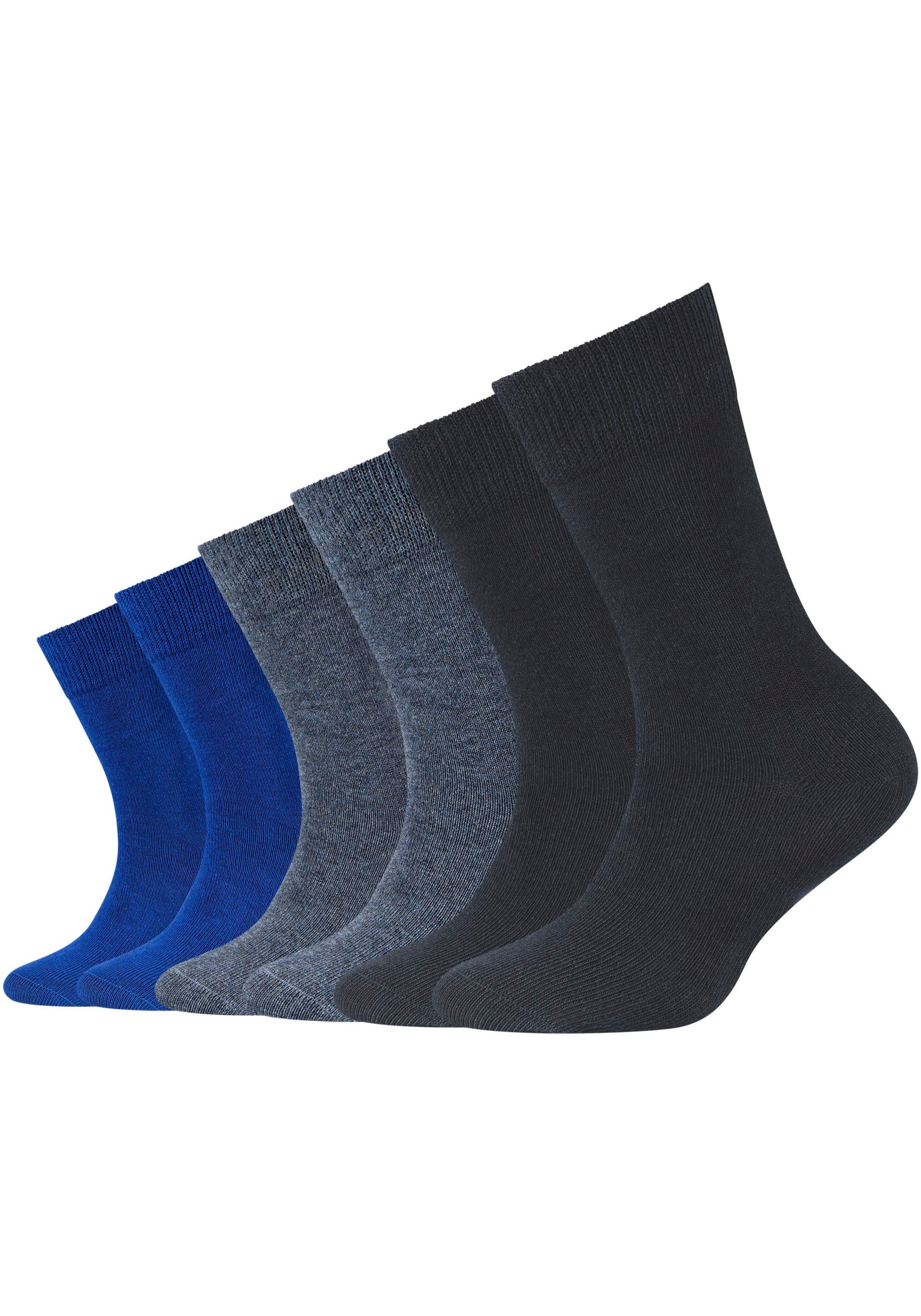 Camano Socken Ferse an bequem 6-Paar) (Packung, Hoher verstärkter und Baumwolle, Zehenspitze gekämmter dank Besonders Anteil