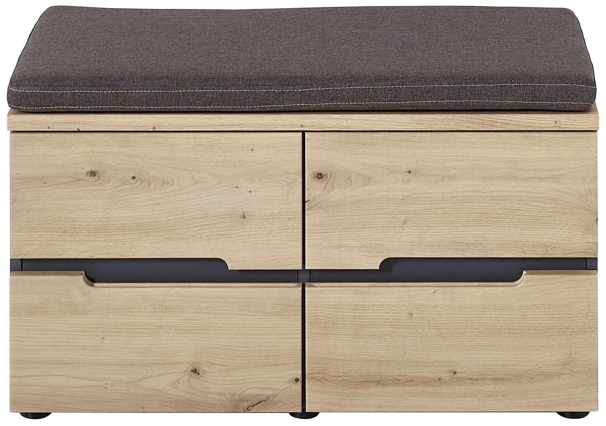 Innostyle Polsterbank Garderobenbank Flurbank MEMPHIS Artisan Eiche Nachbildung inkl. Kissen