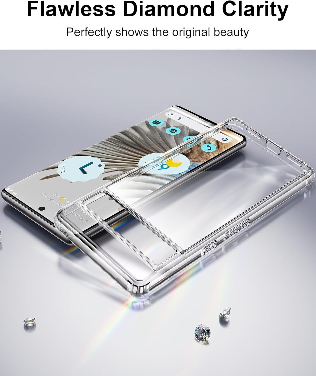 Baker Handyhülle Google Pixel 6 6a 6 Pro 7 7a 7 Pro 8 8a 8 Pro 9 9a 9 Pro 10 10 Pro, Transparent Schutzhülle Silikon mit Stoßfest Schutzecken