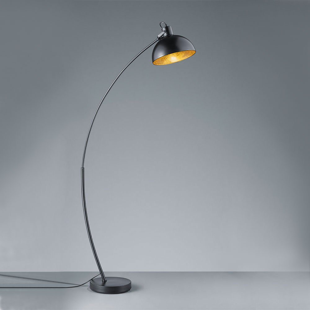 etc-shop LED Standleuchte schwarz Bogenlampe, Leselampe Bogenleuchte Stehlampe inklusive, nicht Wohnzimmer gold Leuchtmittel