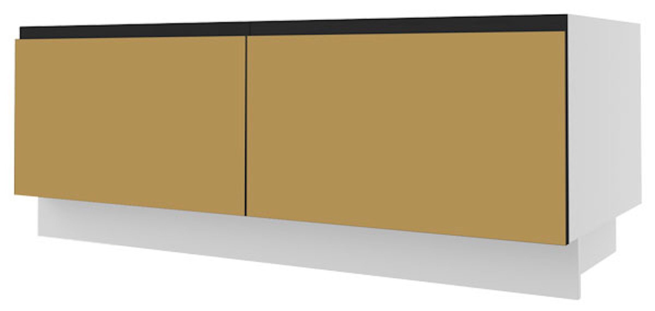 Velden 2 120cm Korpusfarbe (Vollauszug) Schubladen & Front- grifflos Unterschrank wählbar Feldmann-Wohnen gold super matt