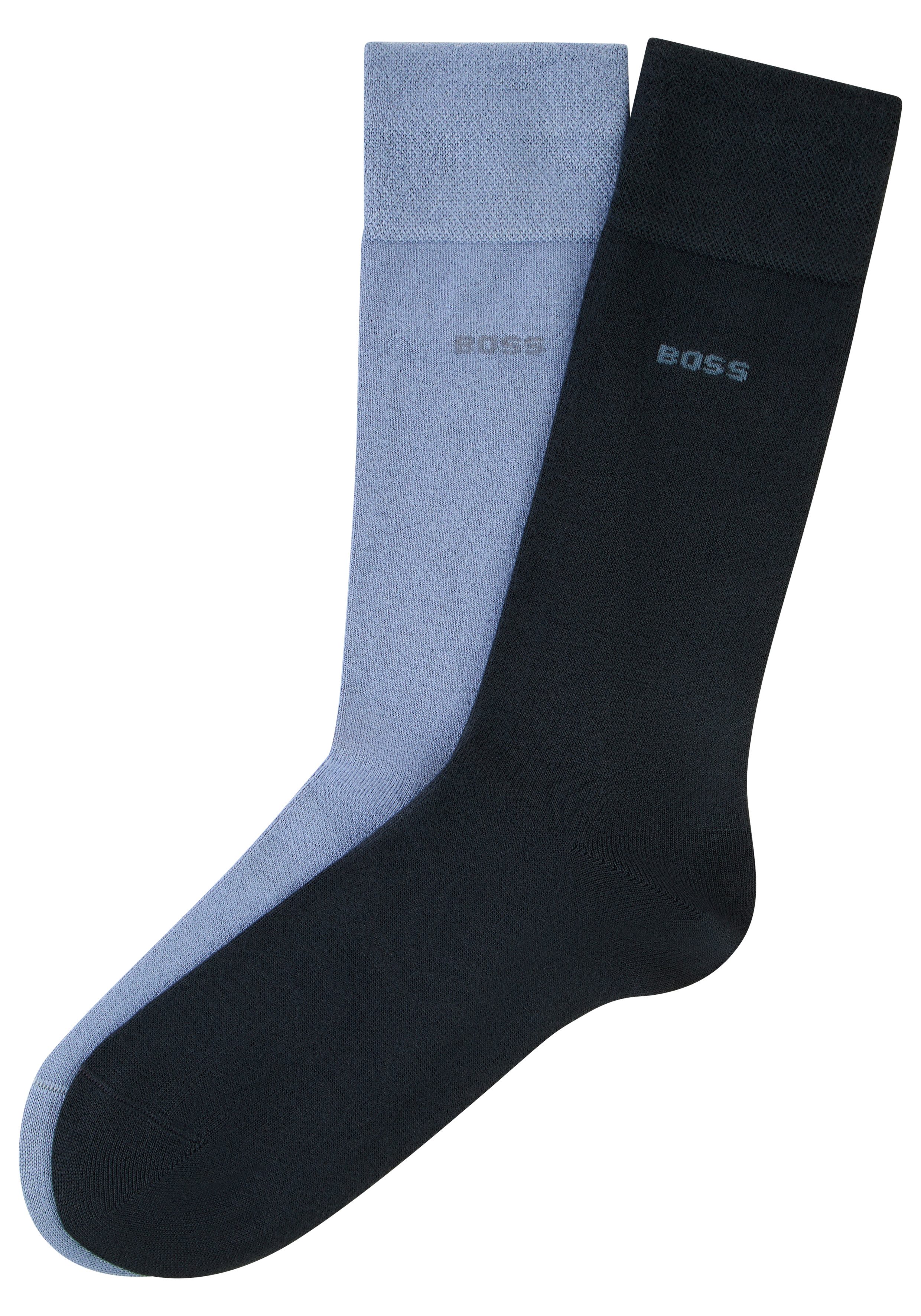 BOSS Businesssocken 2P RS Bamboo 1027 (Packung, 2-Paar) mit Strickbündchen günstig online kaufen
