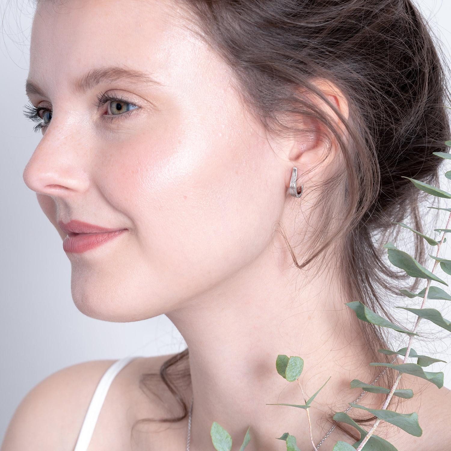 Amoonic Klappcreolen Klassische Creolen Silber 925 Ohrringe Klappcreolen Geschenk Damen (inkl. Schmucketui), Creolen in Silber, Gold oder Rosegold vergoldet Geschenk Freundin